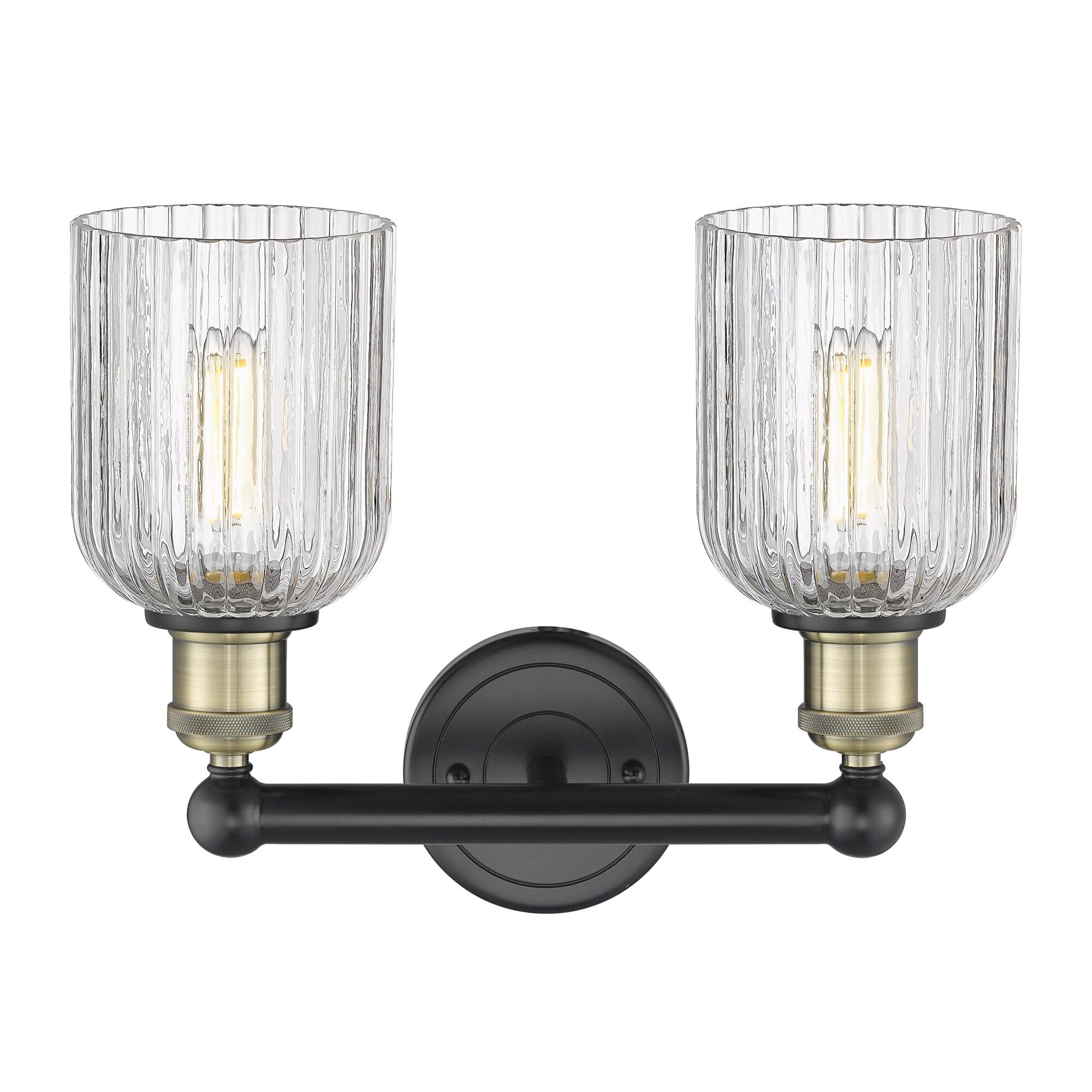 Shown in Black Antique Brass finish and Clear glass