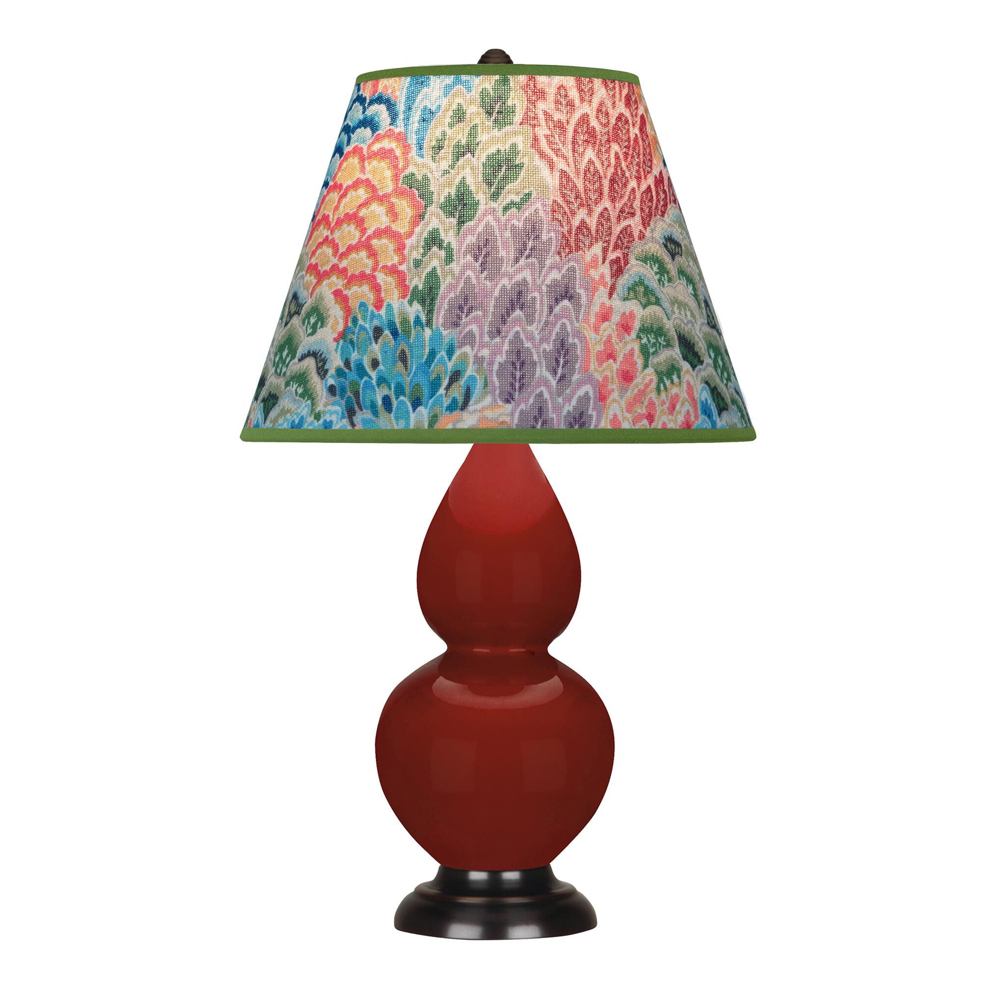 Shown in Oxblood finish and Spring Floral shade and Deep Patina Bronze accent