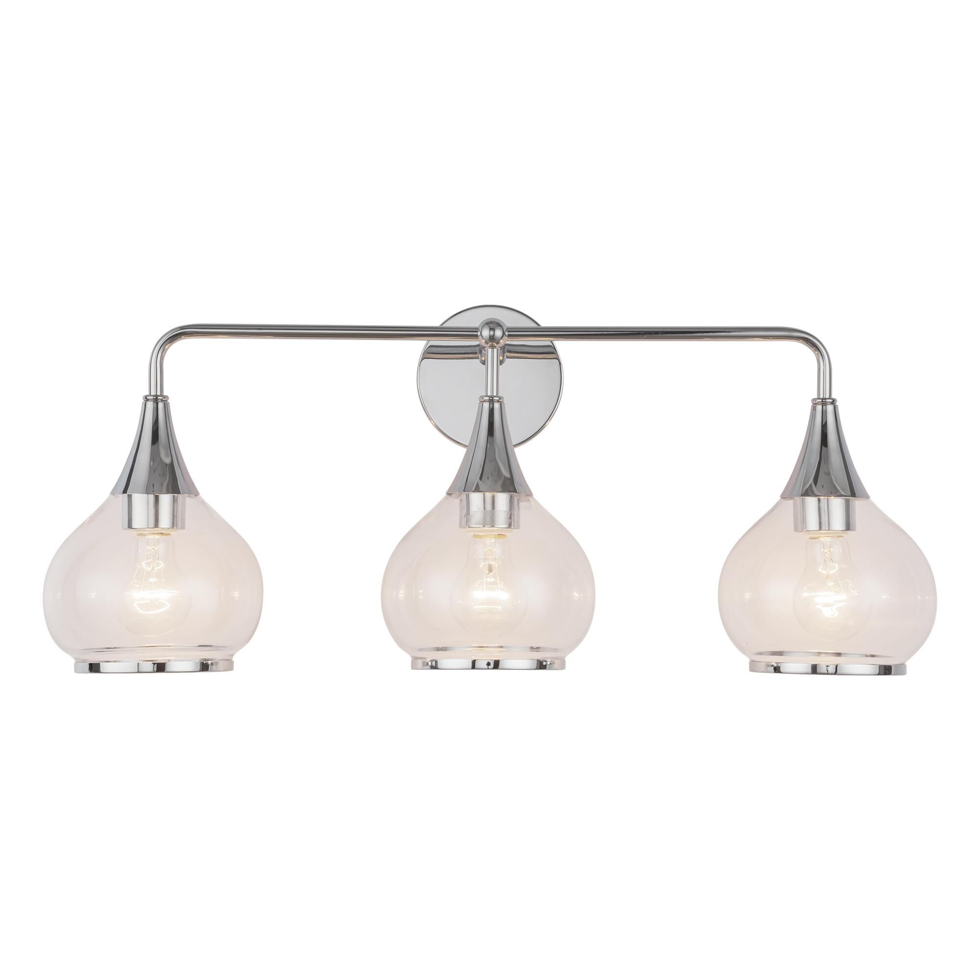 Shown in Chrome finish and Clear glass