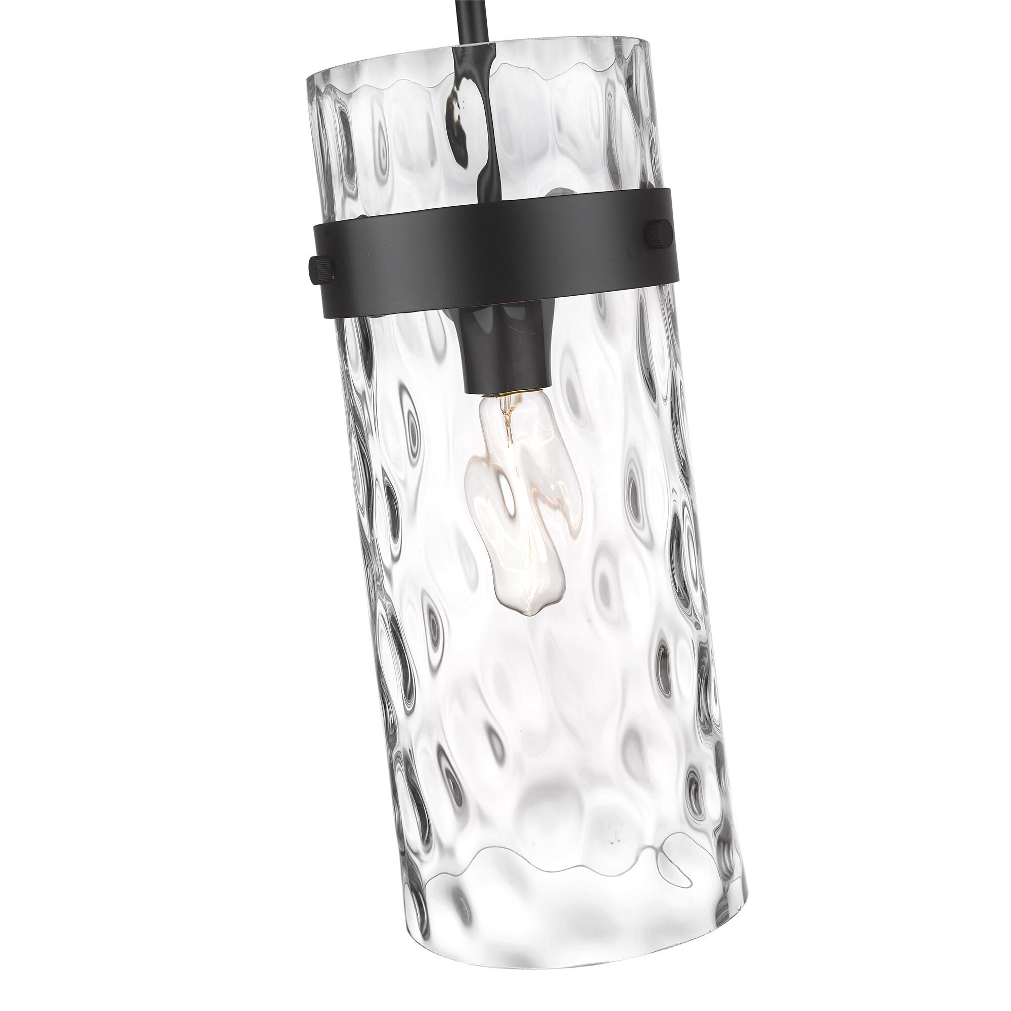 Shown in Matte Black finish and Glass shade