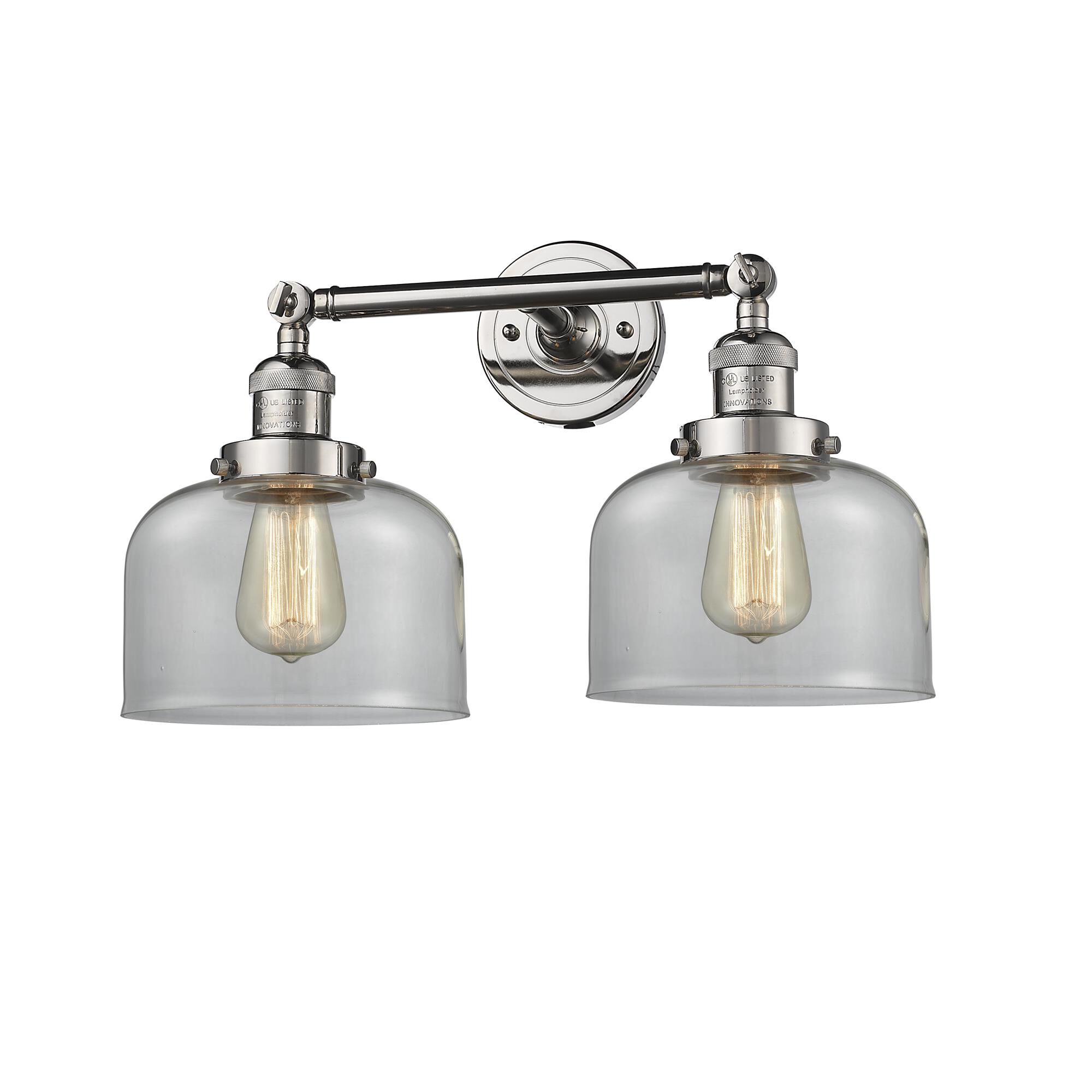 Shown in Polished Nickel finish and Clear glass