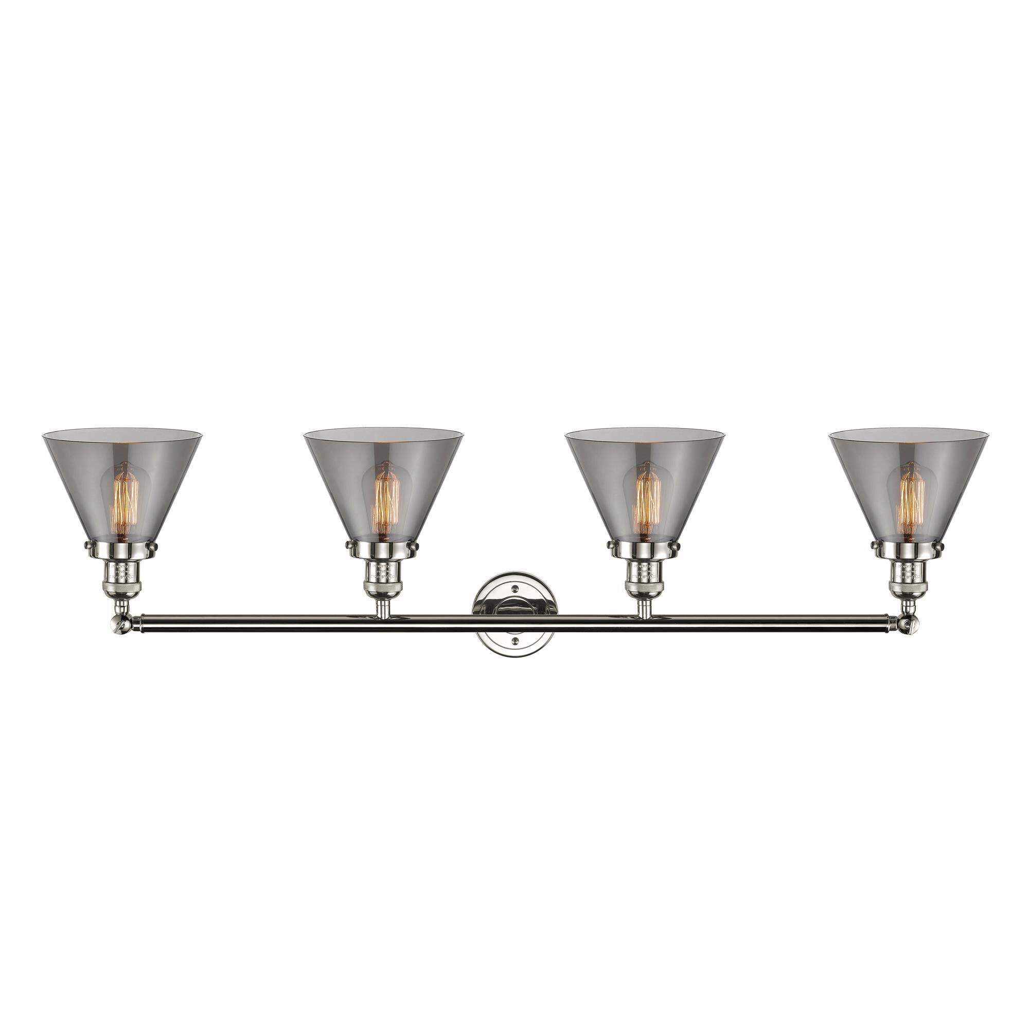 Shown in Polished Nickel finish and Smoked glass