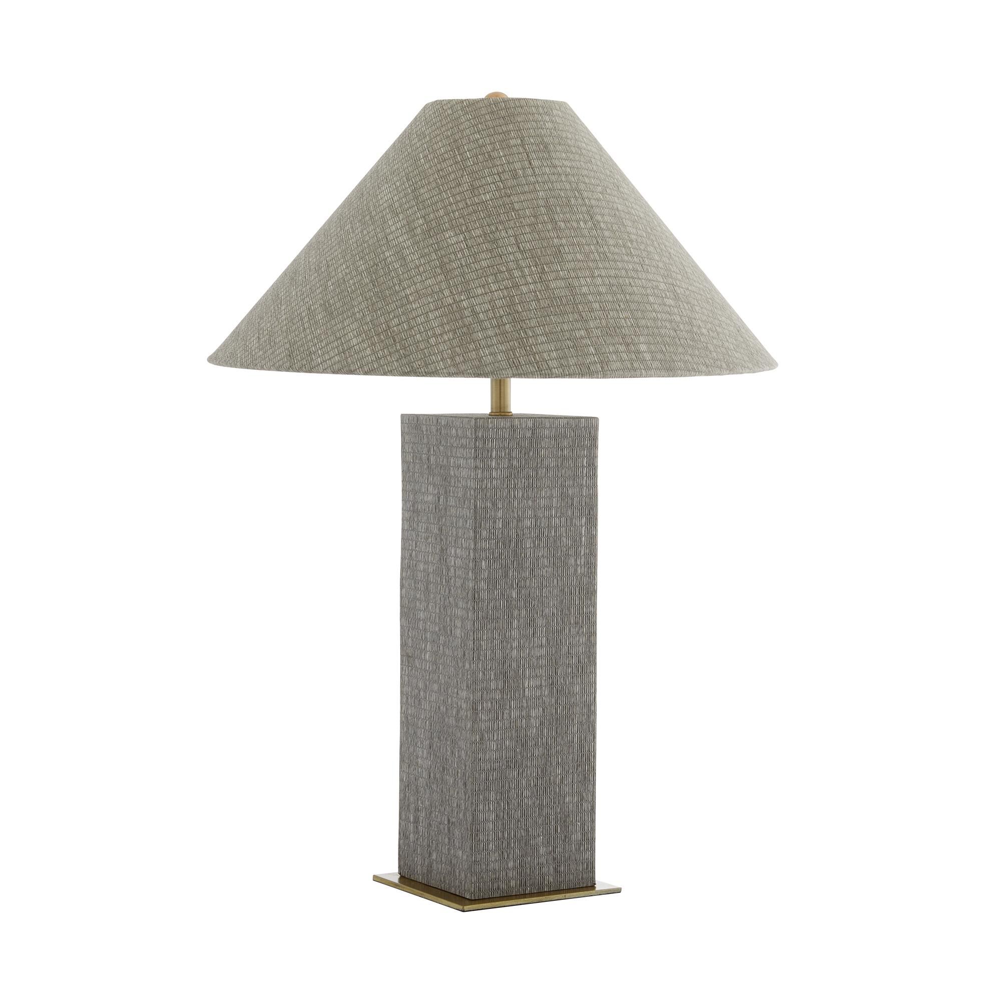 Shown in Gray finish and Grasscloth shade