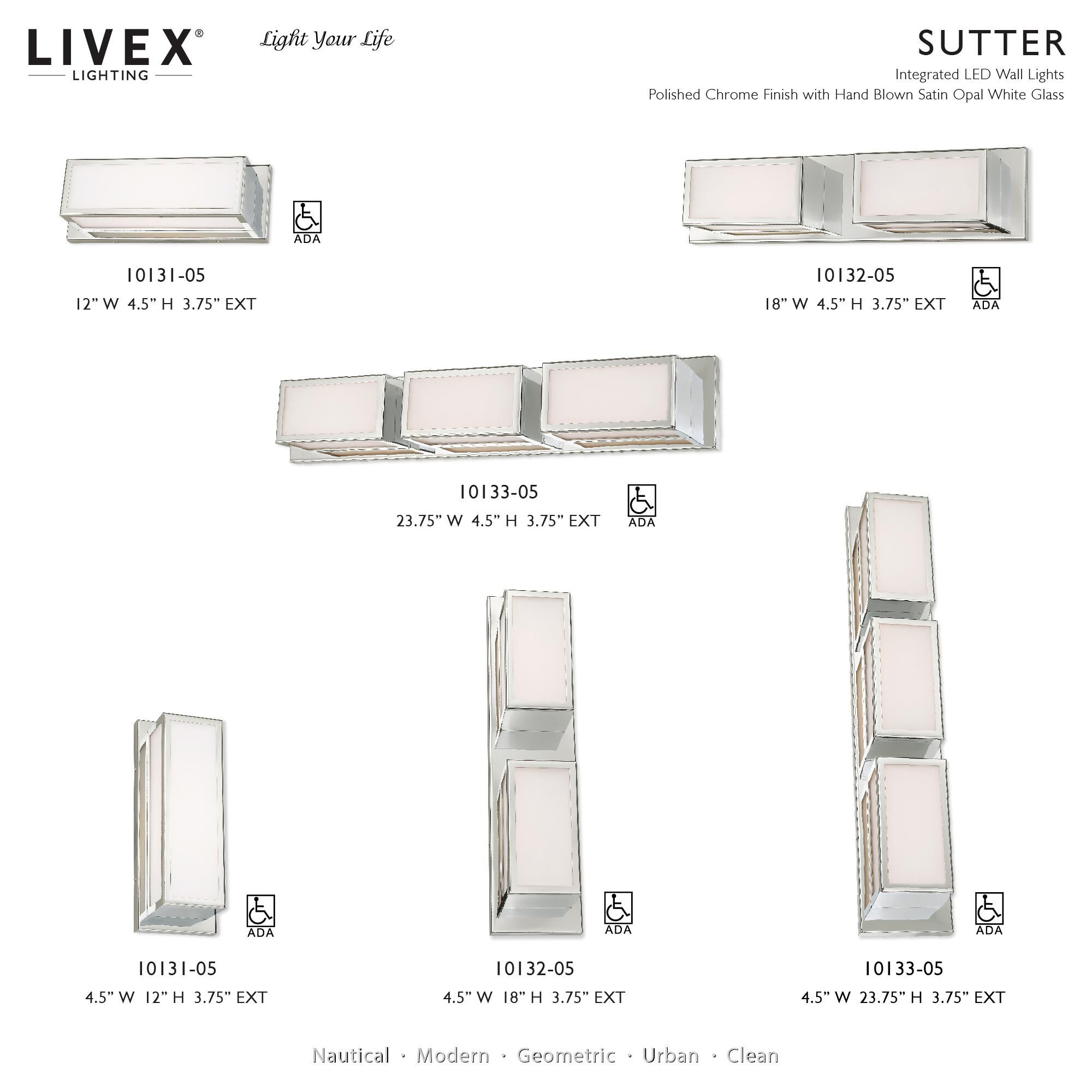 Sutter 18 Inch 2 Light LED Bath Vanity Light by Livex Lighting
