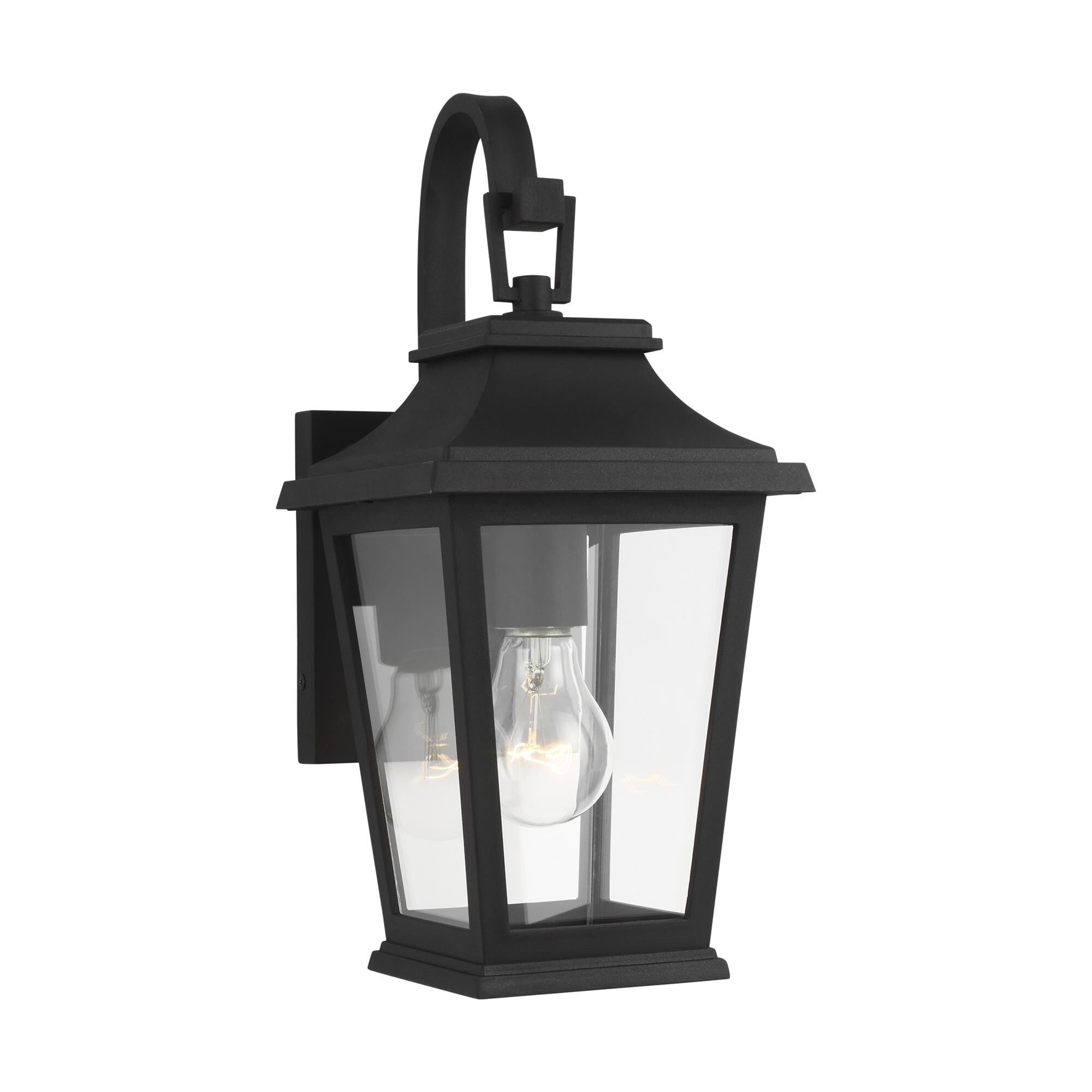 Shown in Textured Black finish and Clear Panels glass
