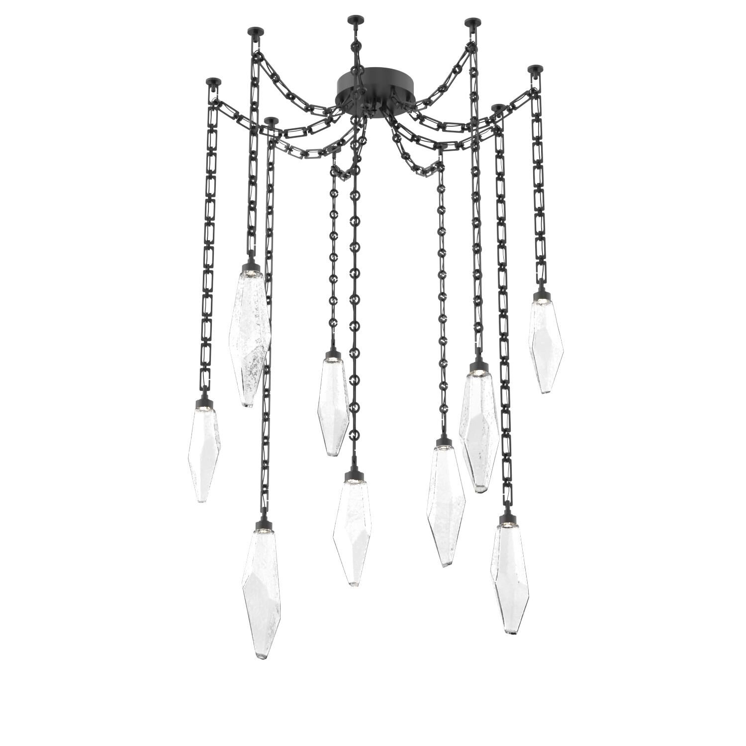 Levi Wilson Rock Crystal 14 Inch Multi Pendant Light by Hammerton Studio