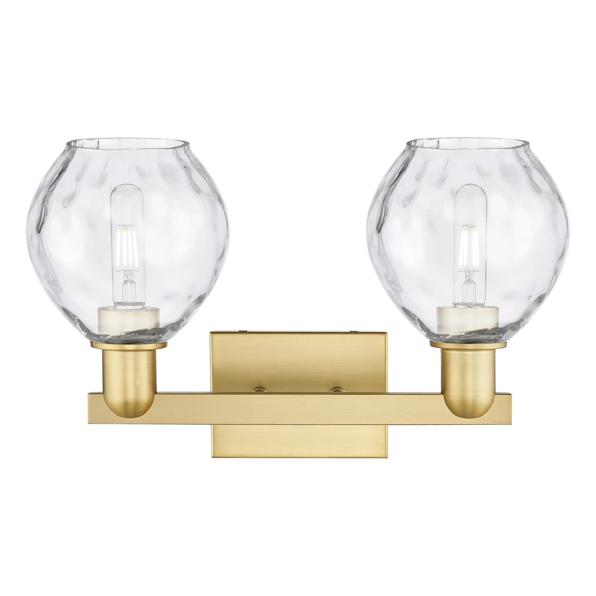 Shown in Satin Gold finish and Clear glass