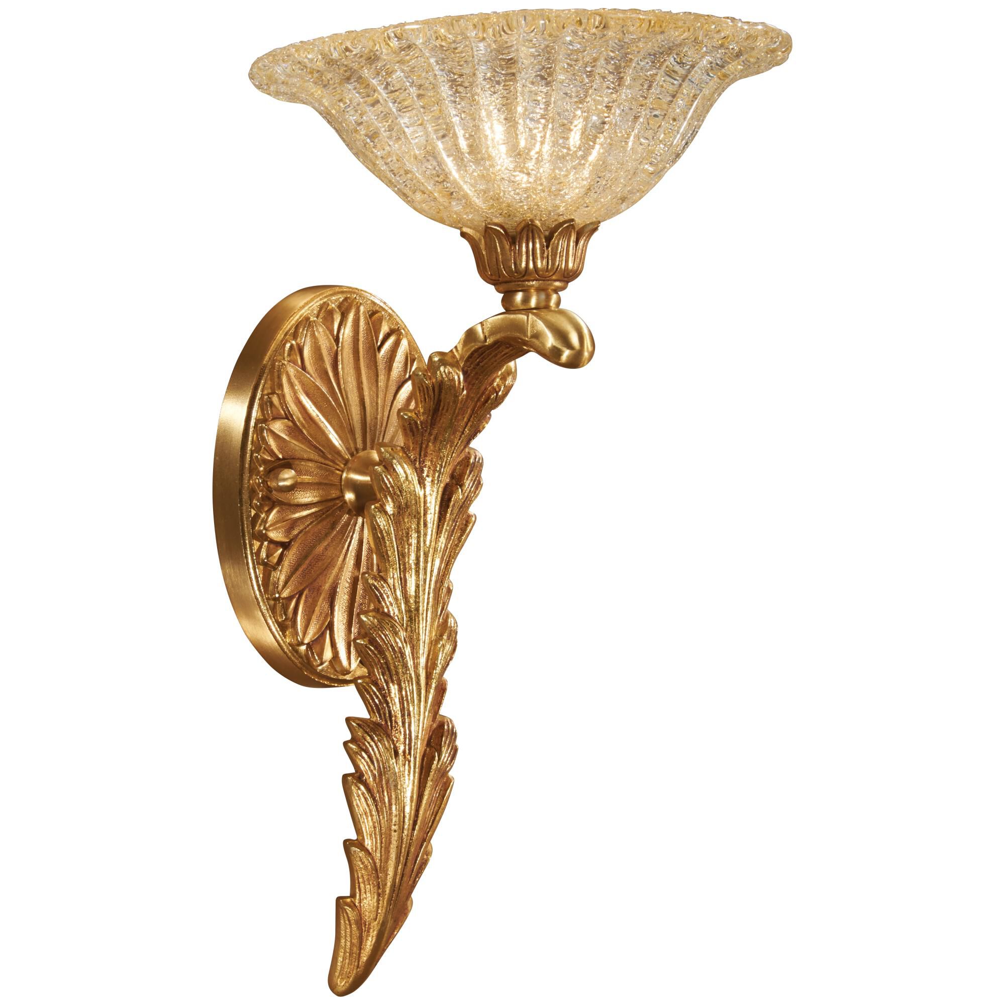 Shown in French Gold finish and Gold glass