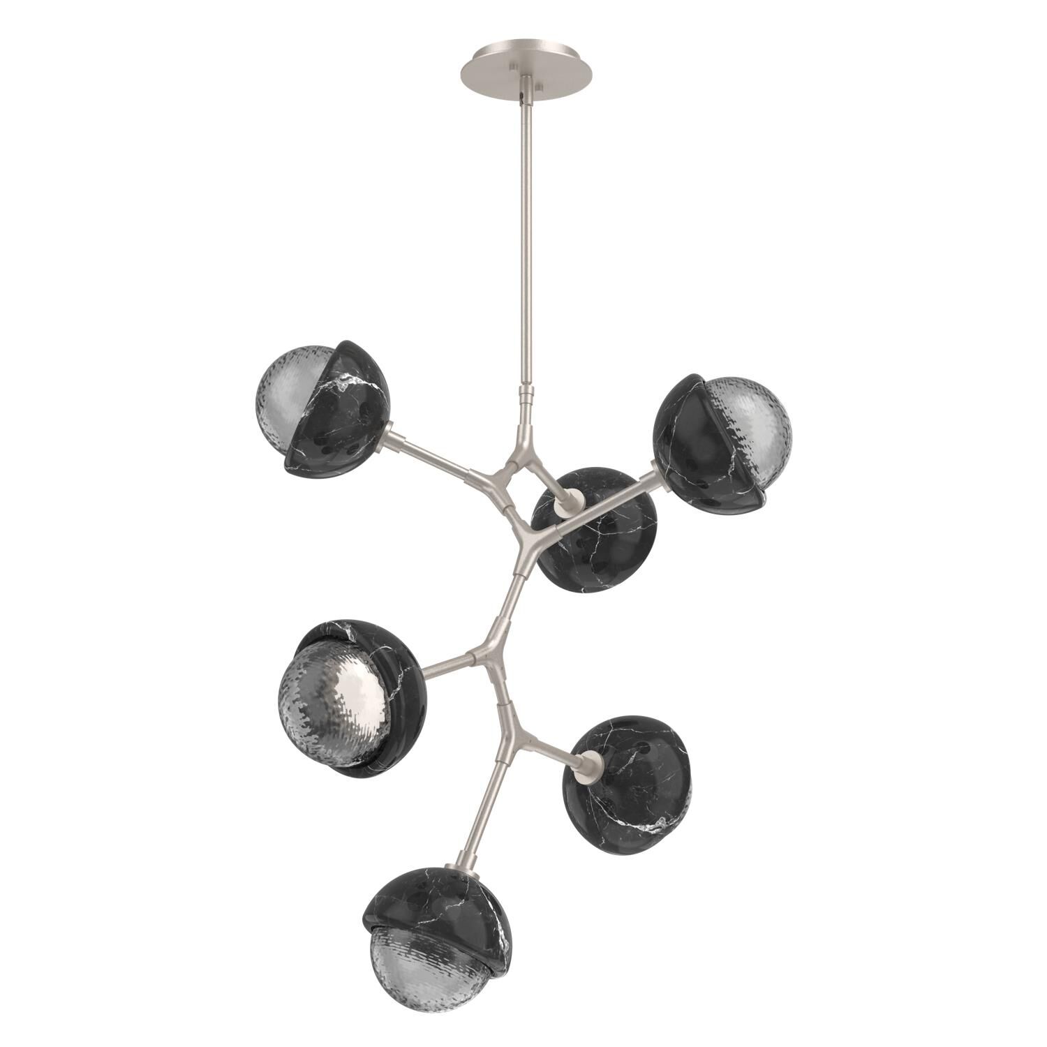 Shown in Beige Silver finish and Smoke glass and Black Marble accent