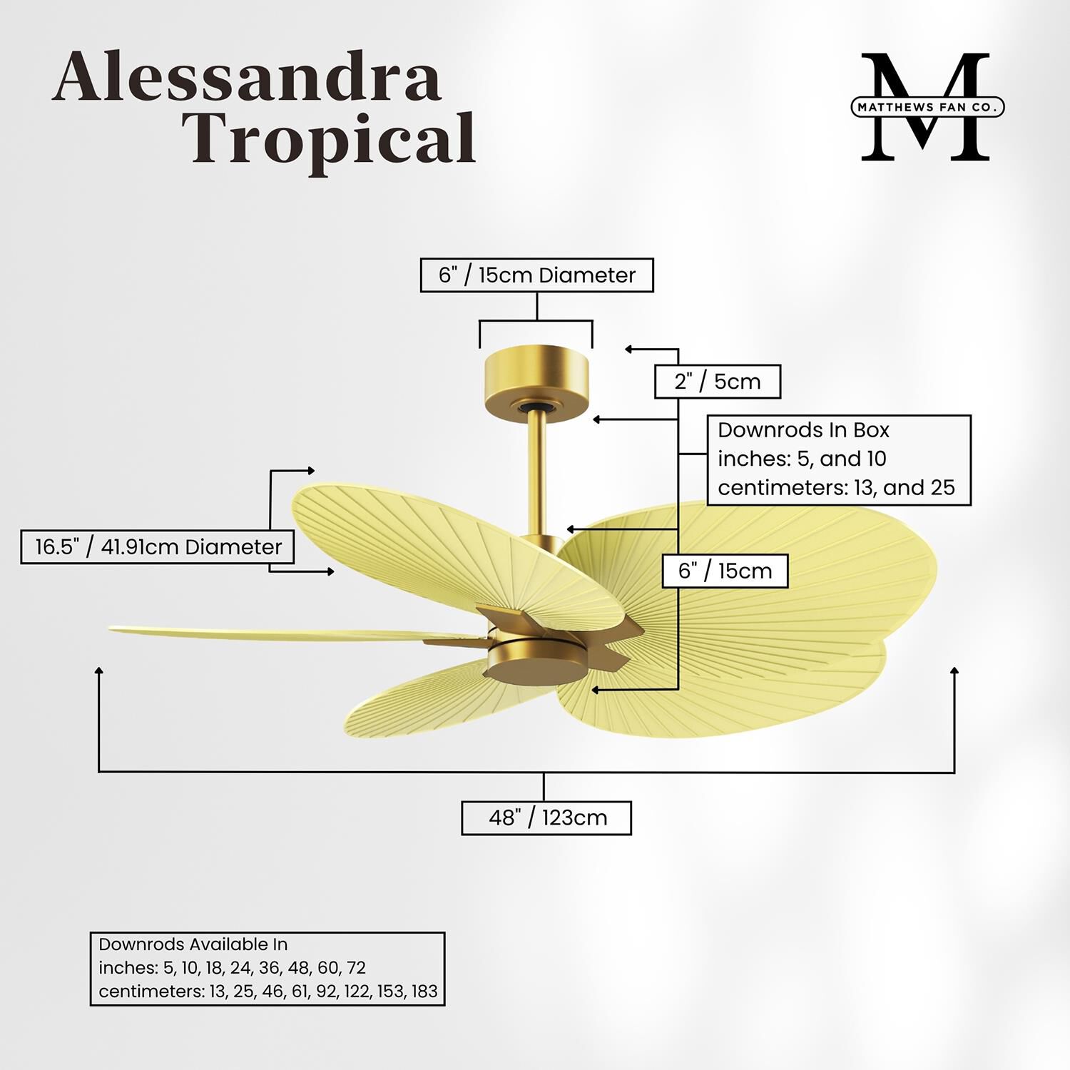 Alessandra Tropical 48 Inch Ceiling Fan by Matthews Fan Company