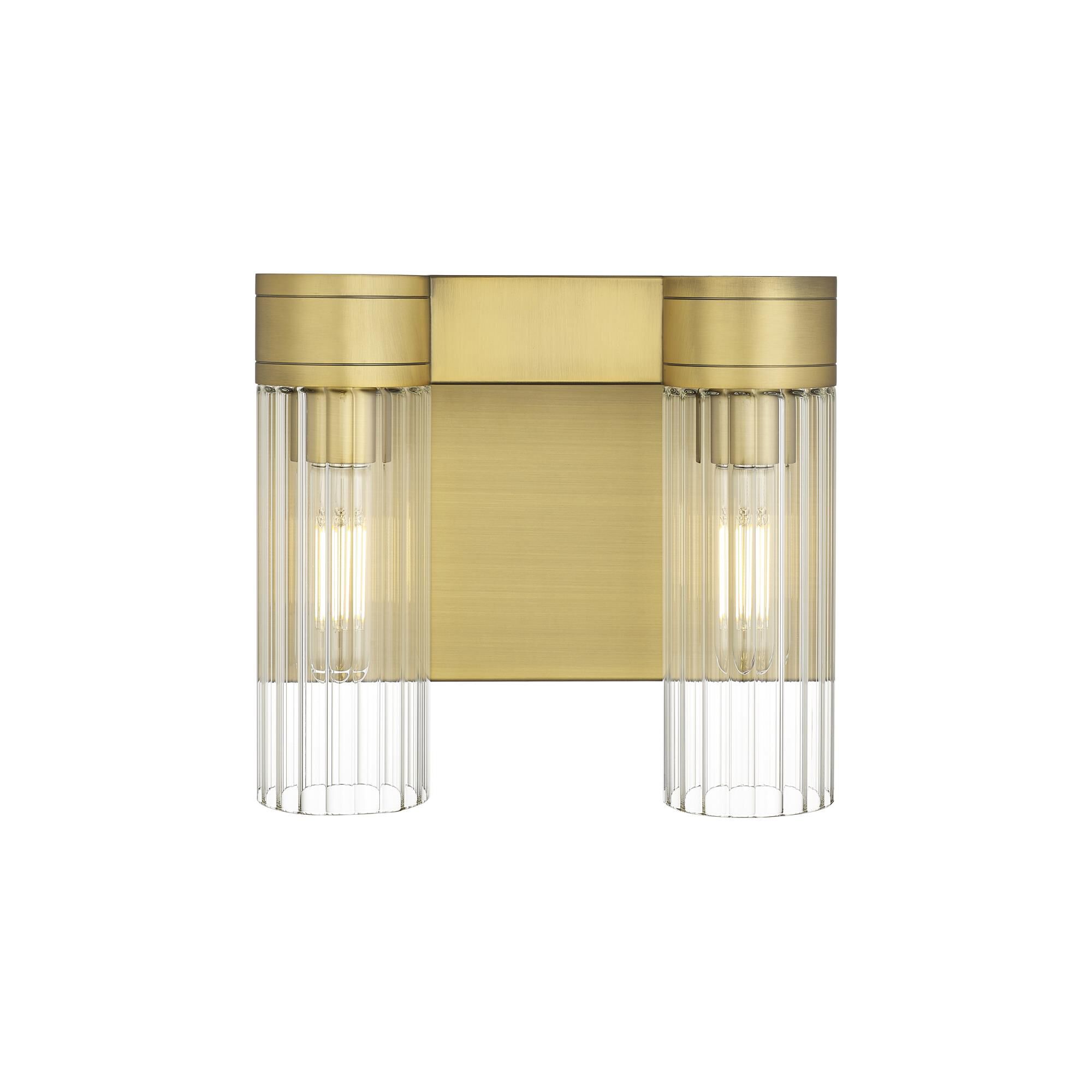 Shown in Brushed Brass finish and Clear glass