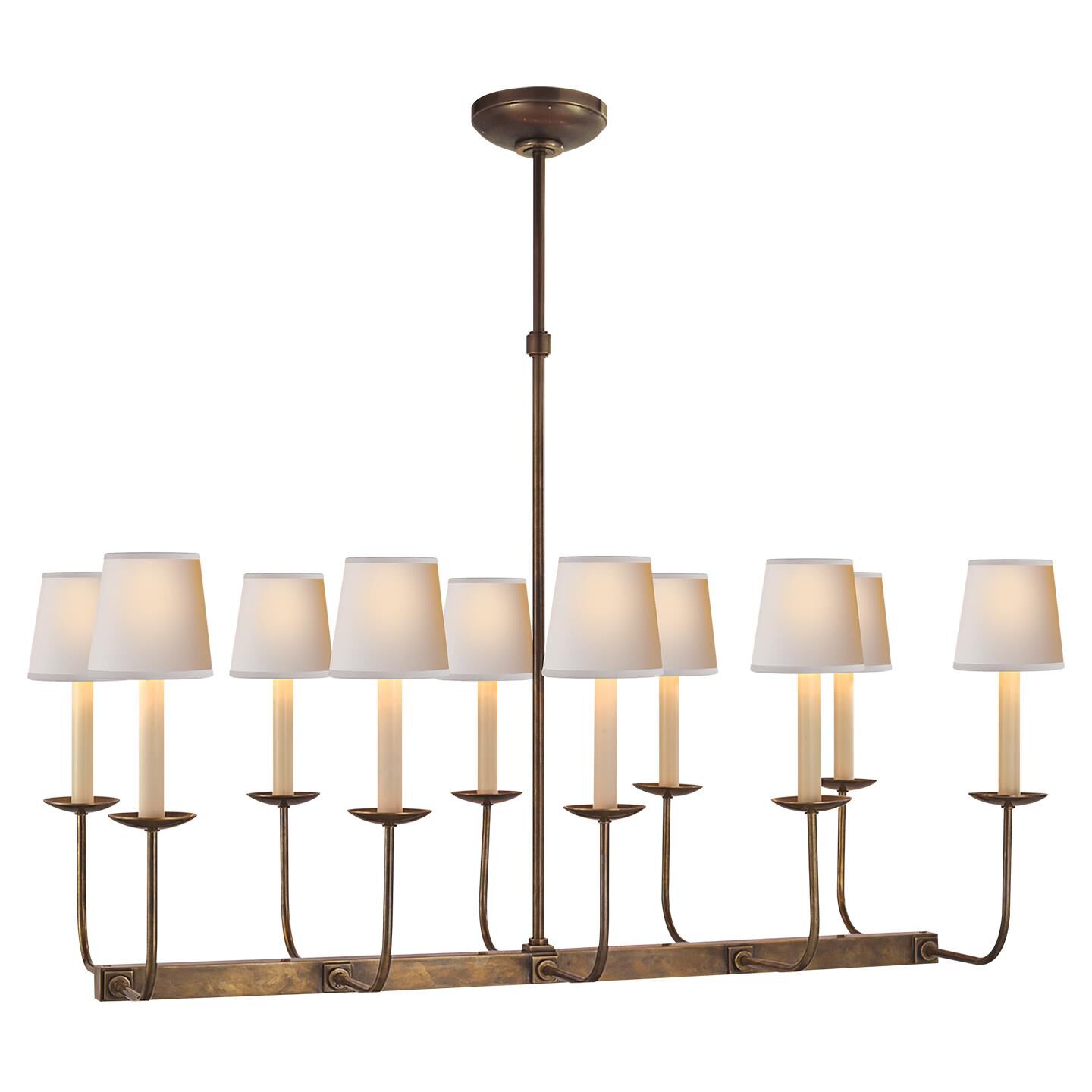 Chapman & Myers Linear Branched 36 Inch 10 Light Linear Suspension Light by Visual Comfort Signature Collection