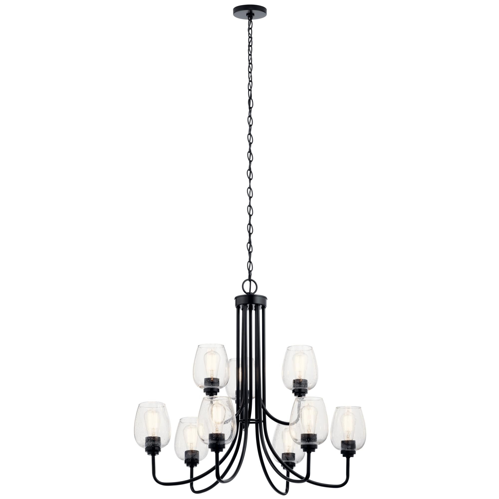 Shown in Black finish and Clear Seeded glass