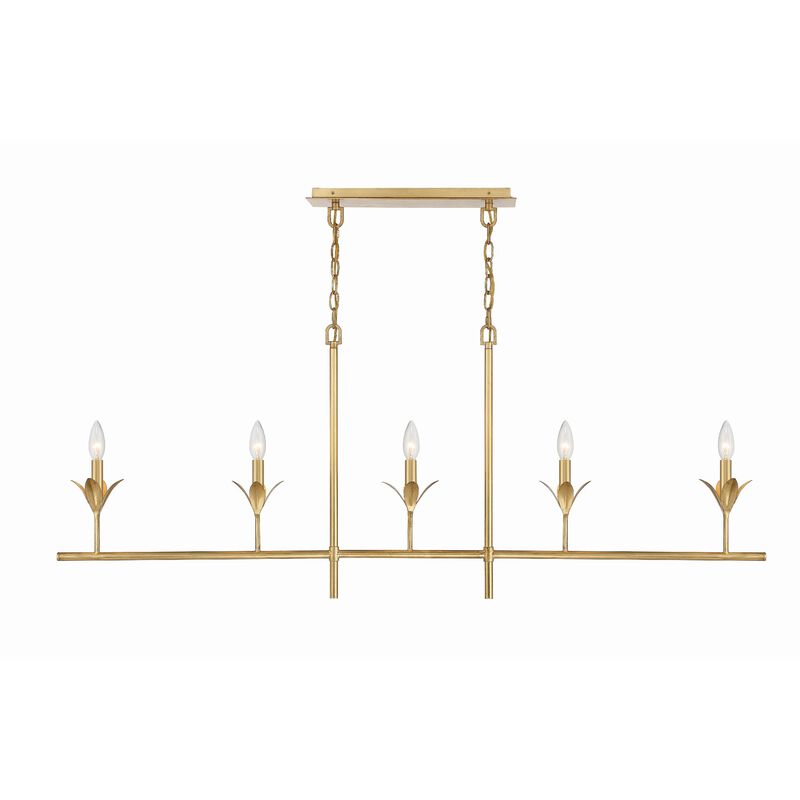 Broche 53 Inch 5 Light Linear Suspension Light by Crystorama