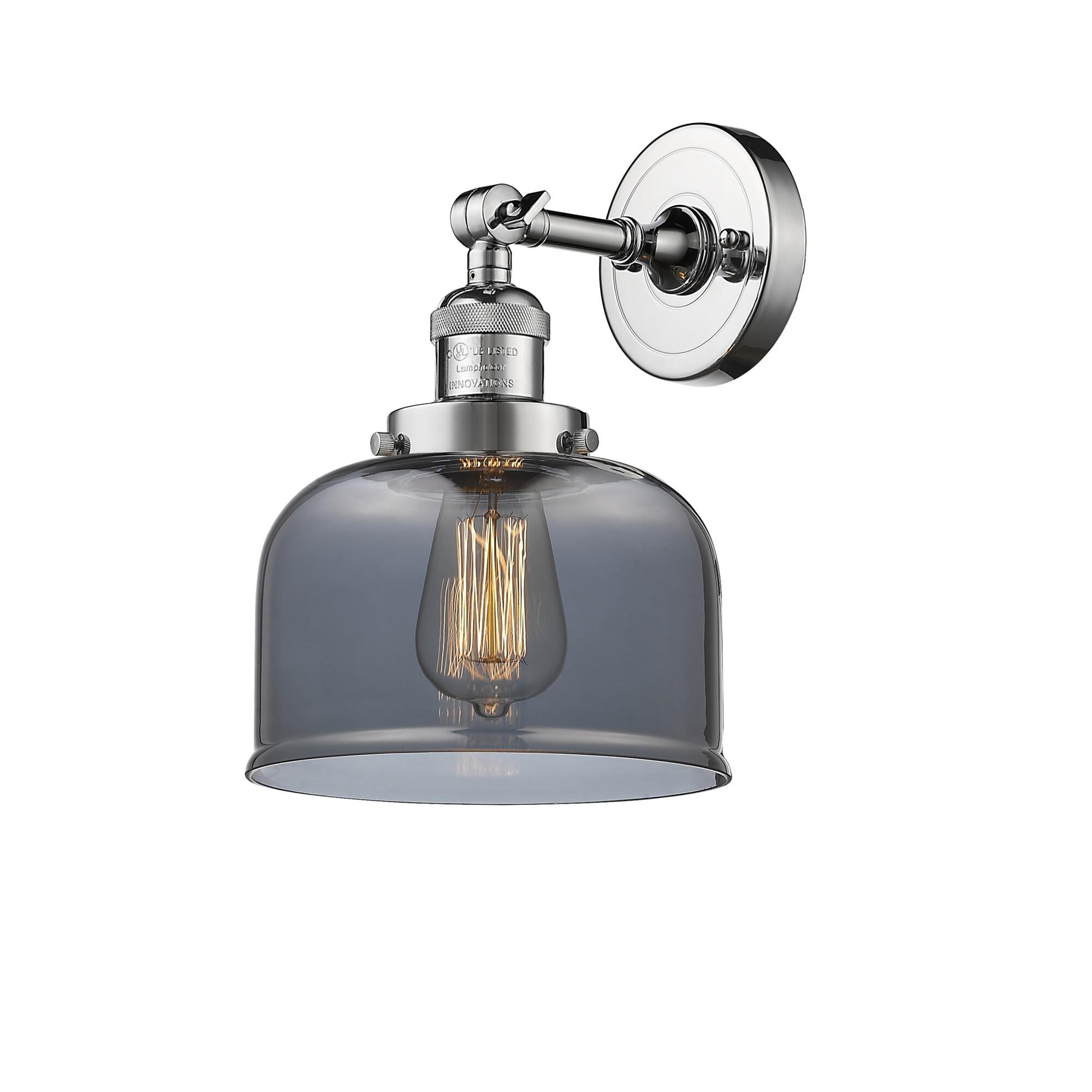 Shown in Polished Chrome finish and Plated Smoked glass