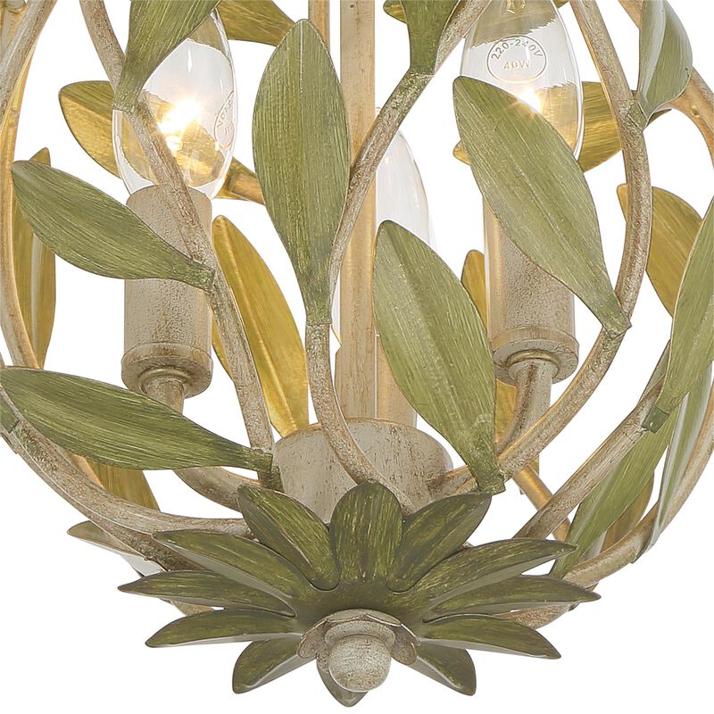 Broche 9 Inch 3 Light Semi Flush Mount by Crystorama