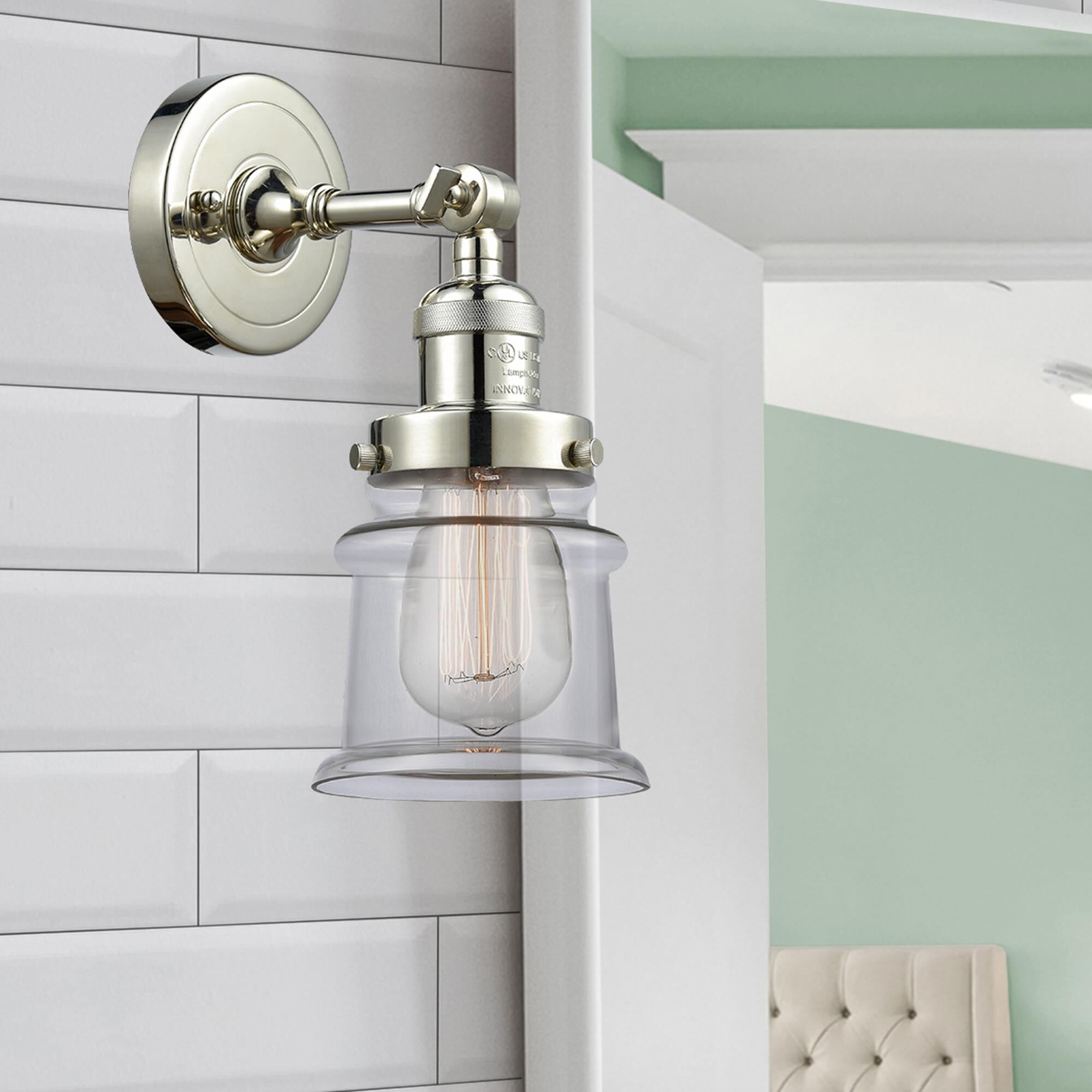 Shown in Polished Nickel finish and Clear glass