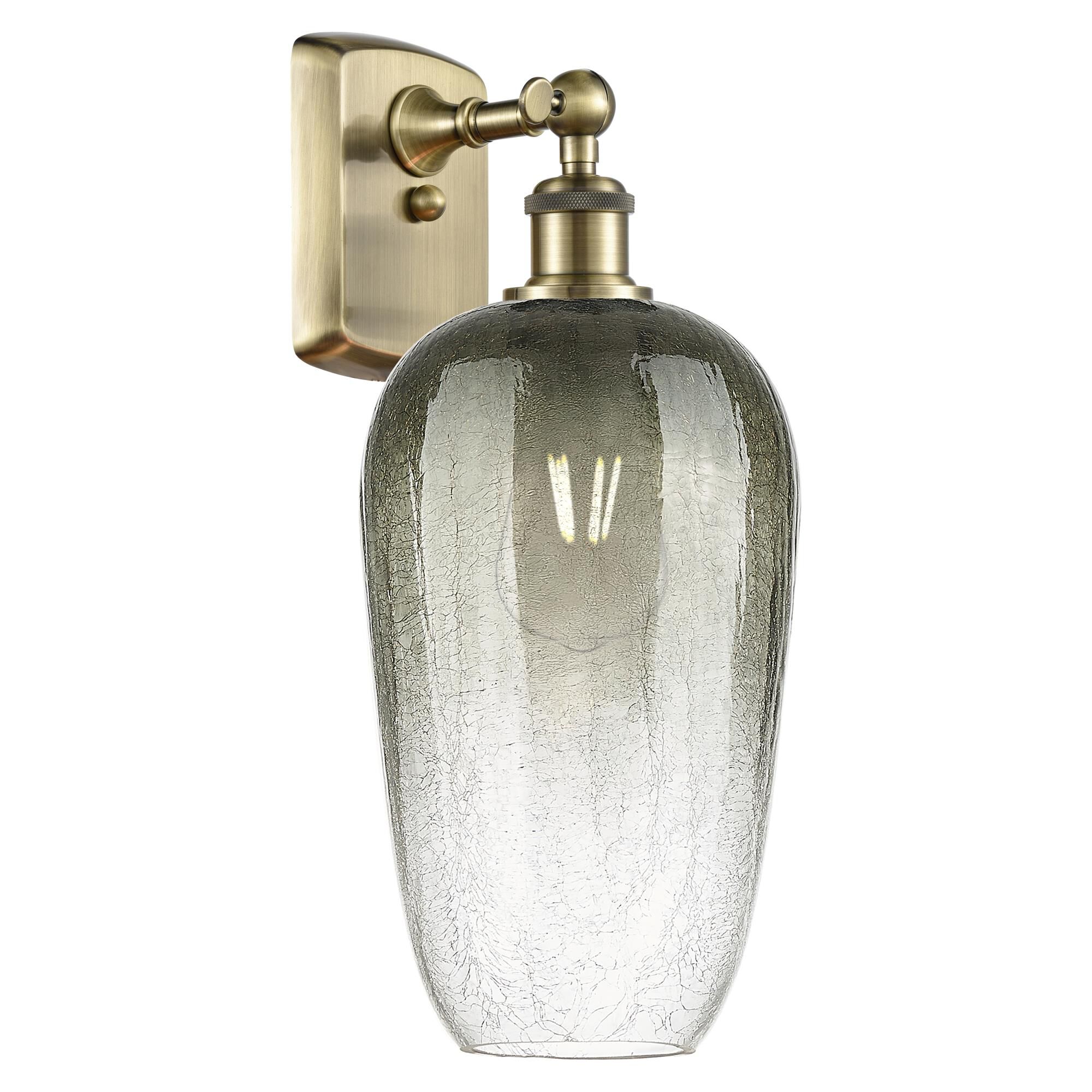 Shown in Antique Brass finish and Slate glass