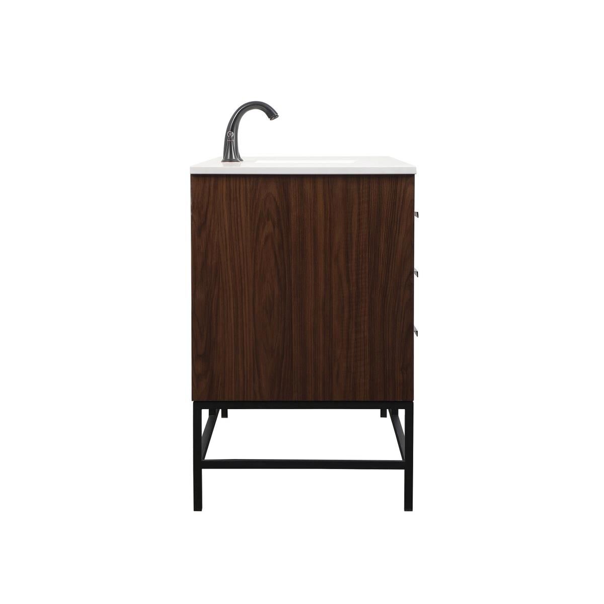 Shown in Walnut finish and Without Backsplash accent