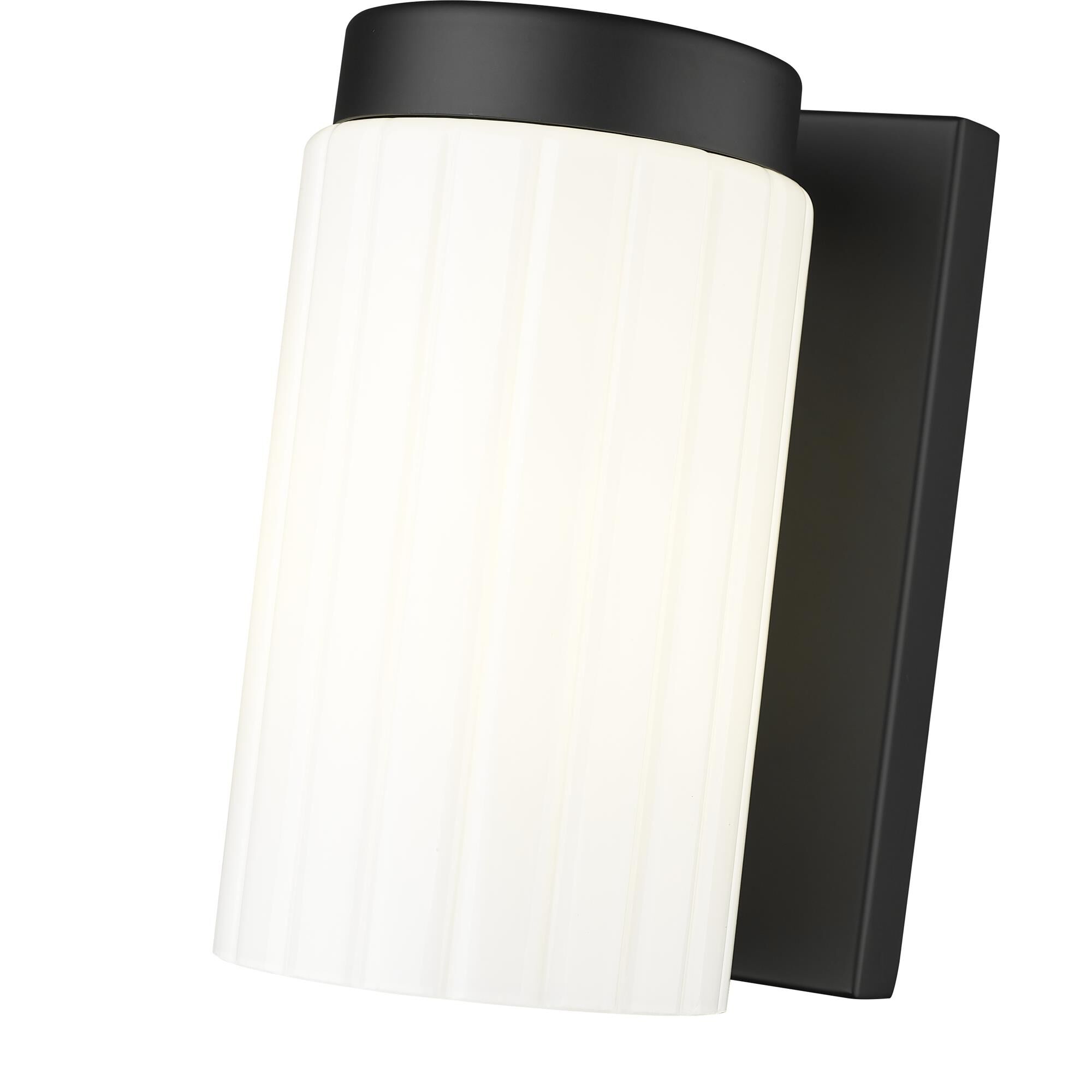Shown in Matte Black finish and Matte Opal glass and Matte Opal shade