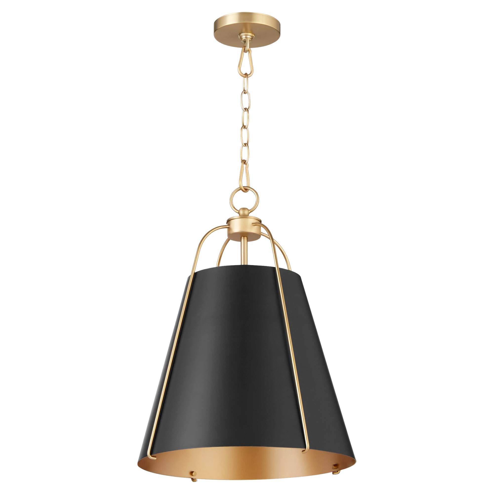 Shown in Matte Black W/ Aged Brass finish