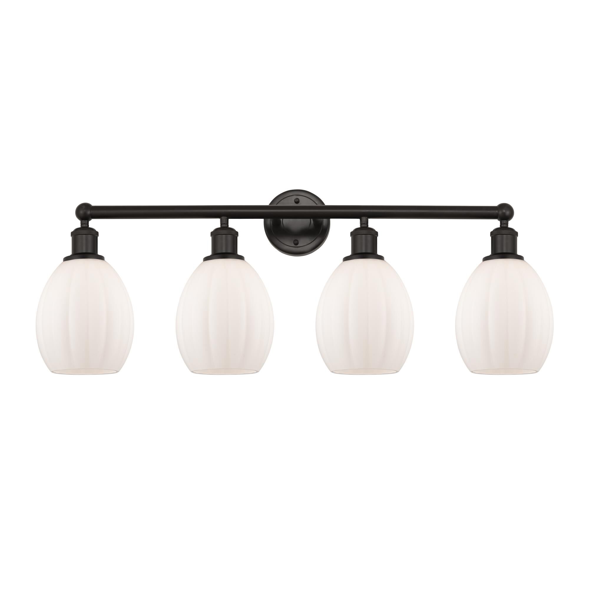 Shown in Oil Rubbed Bronze, Matte White finish and Matte White glass and Matte White Glass shade