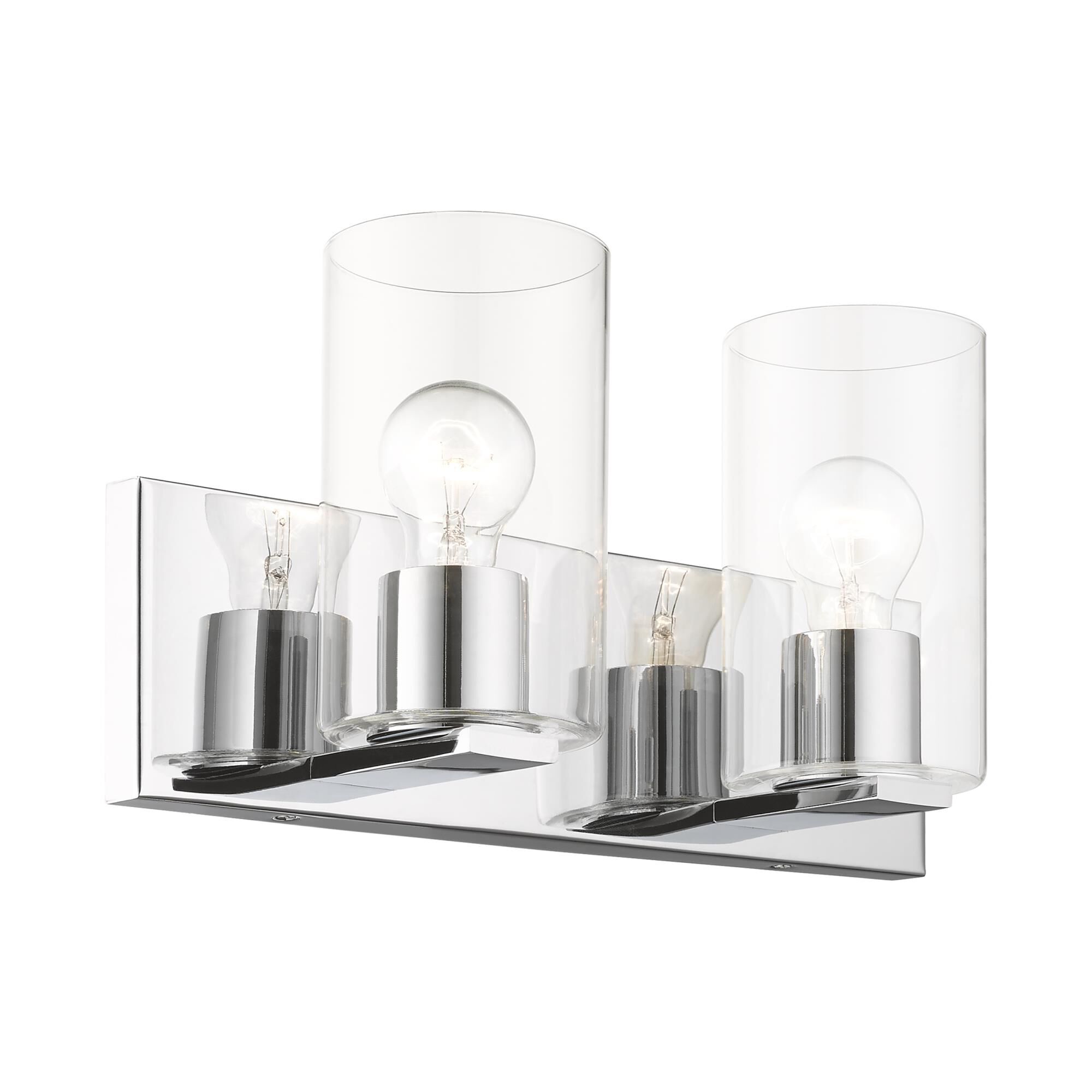 Shown in Polished Chrome finish and Clear glass and Clear Glass shade