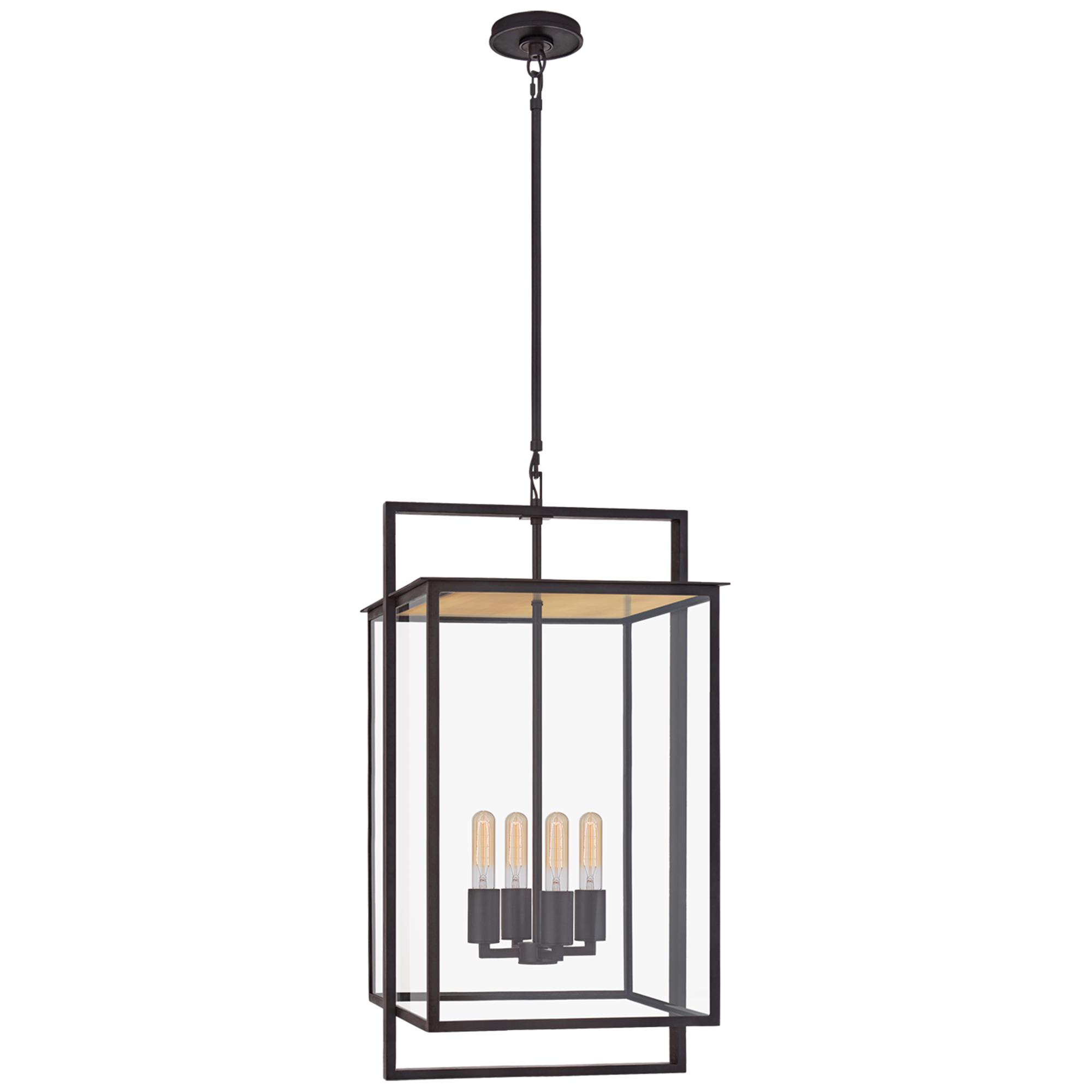 Shown in Aged Iron finish and Clear glass and Clear Glass shade