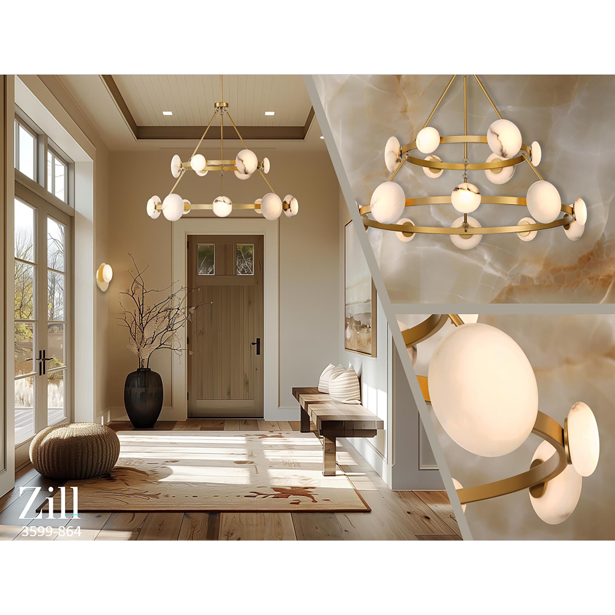 Shown in Lily Gold finish and Alabaster shade