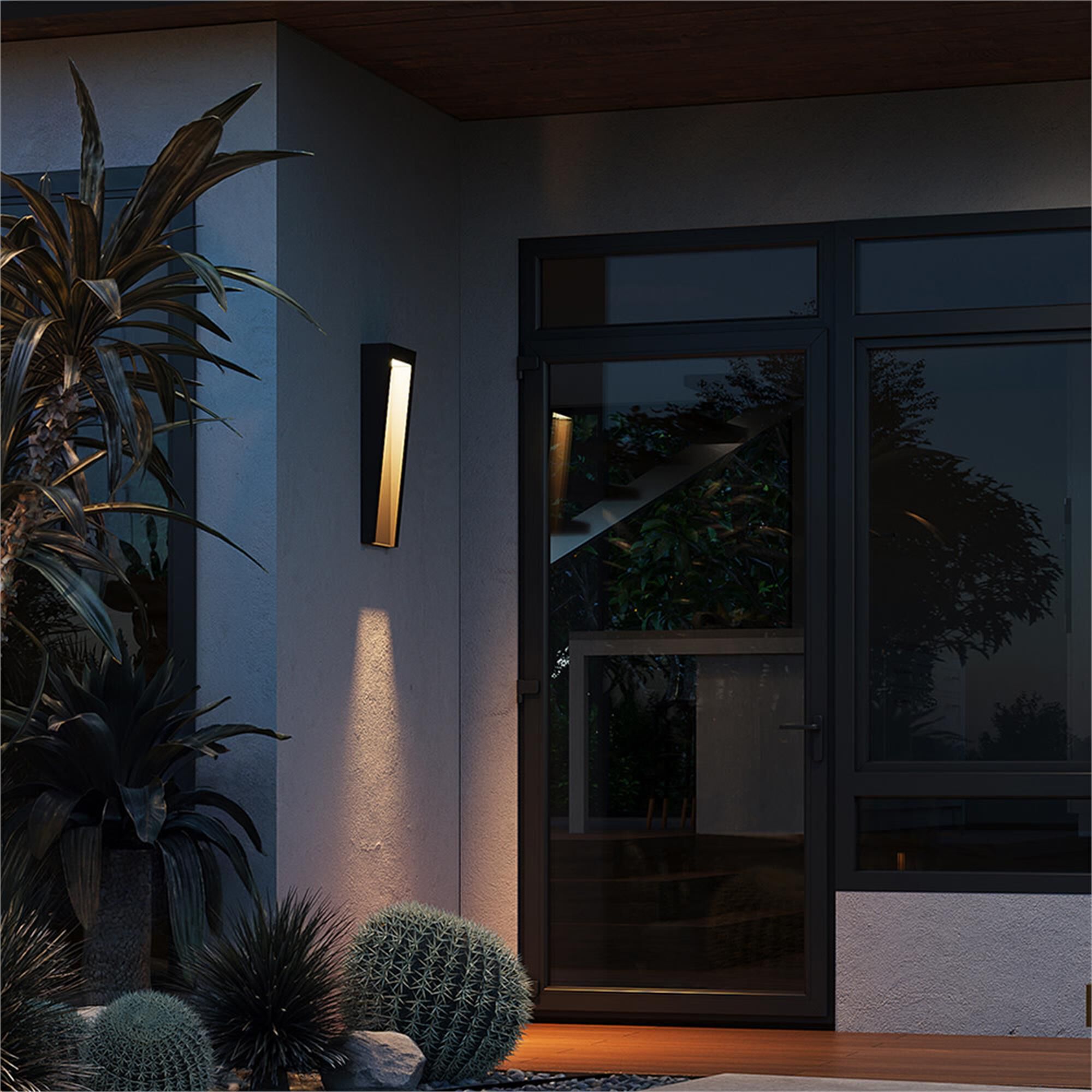 Shown in Textured Black finish and Etched glass