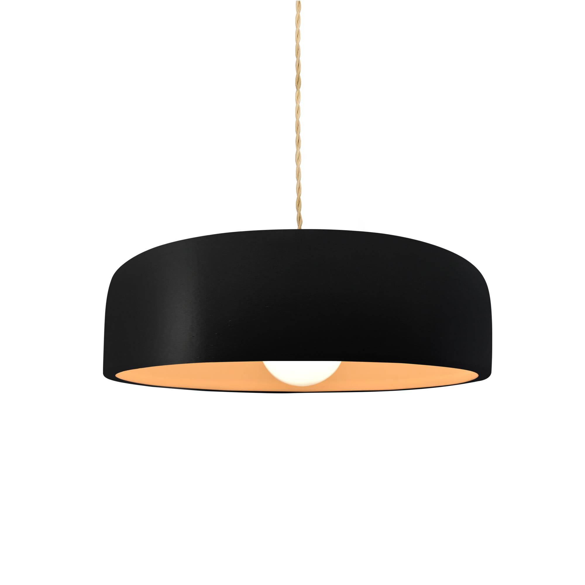 Shown in Brushed Brass finish and Carbon Matte Black With Champagne Gold Internal Finish shade