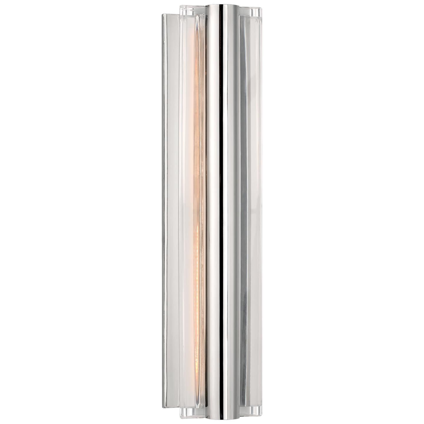 Shown in Polished Nickel finish and Crystal glass