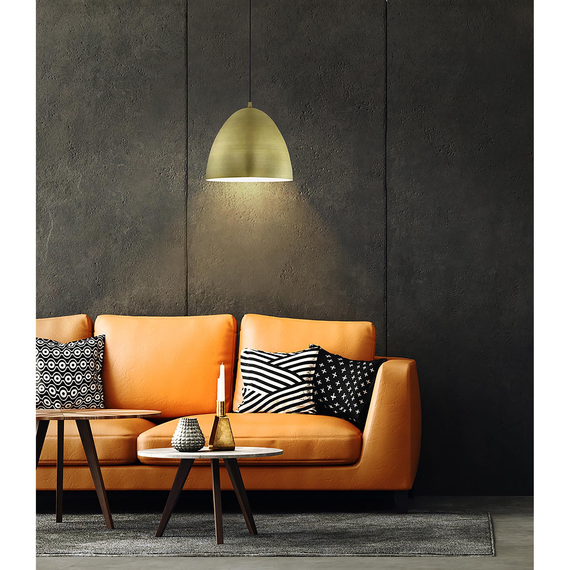 Shown in Brushed Gold finish and Brushed Gold Metal shade