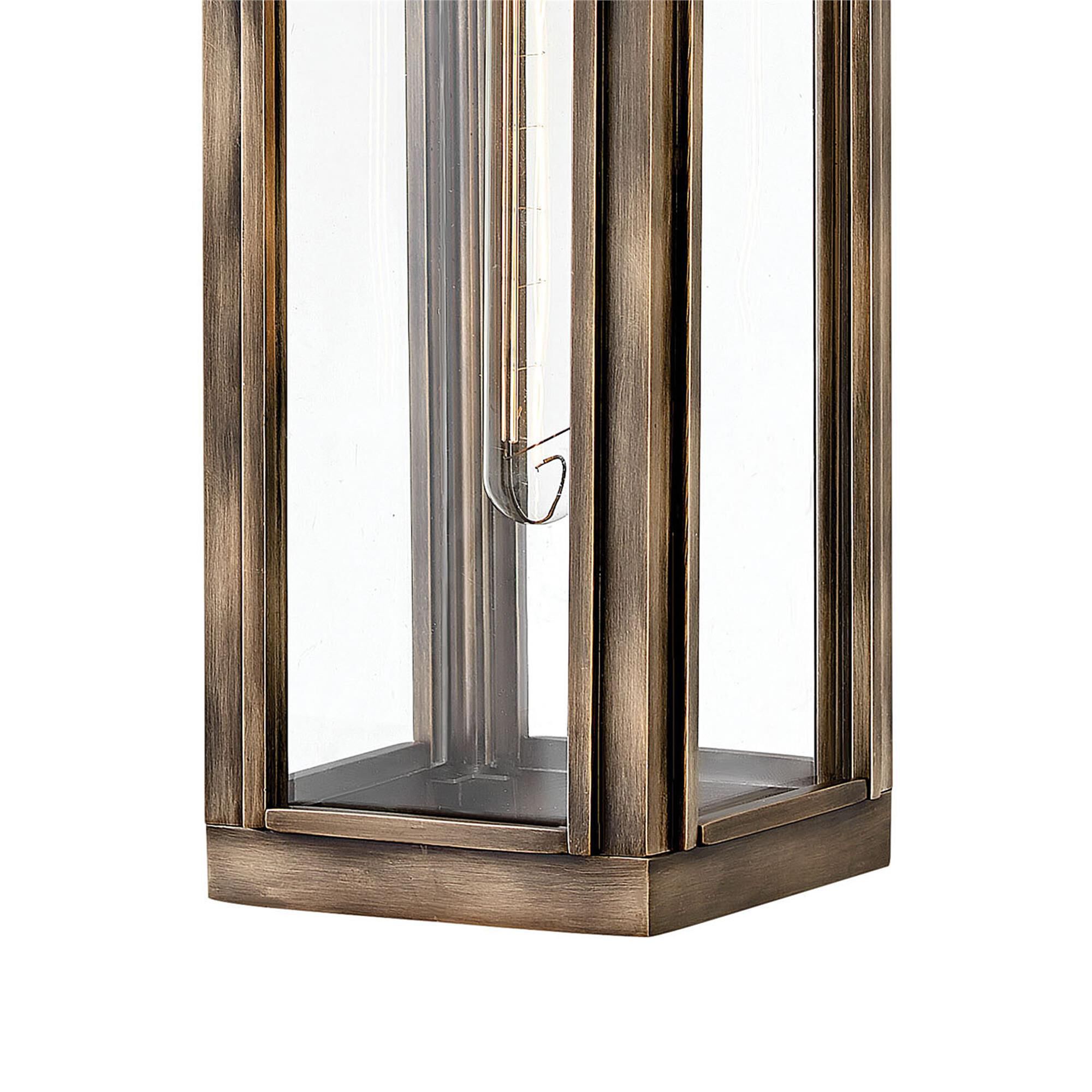 Shown in Burnished Bronze finish and Clear glass