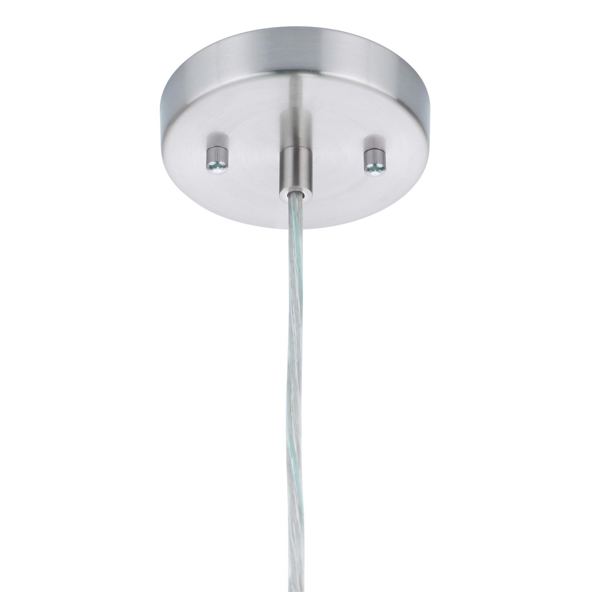 Shown in Brushed Polished Nickel finish and Clear Seeded glass and Glass shade