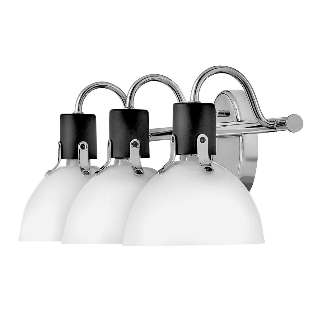 Shown in Chrome with Black Accents finish and Cased Opal glass