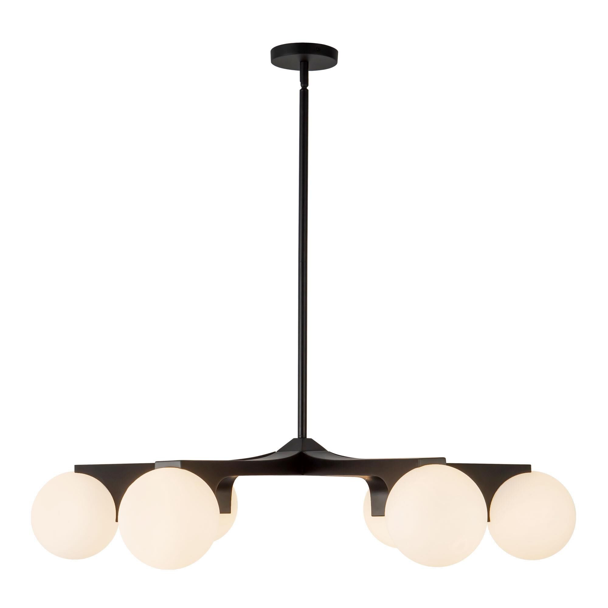 Shown in Black finish and Matte Opal glass