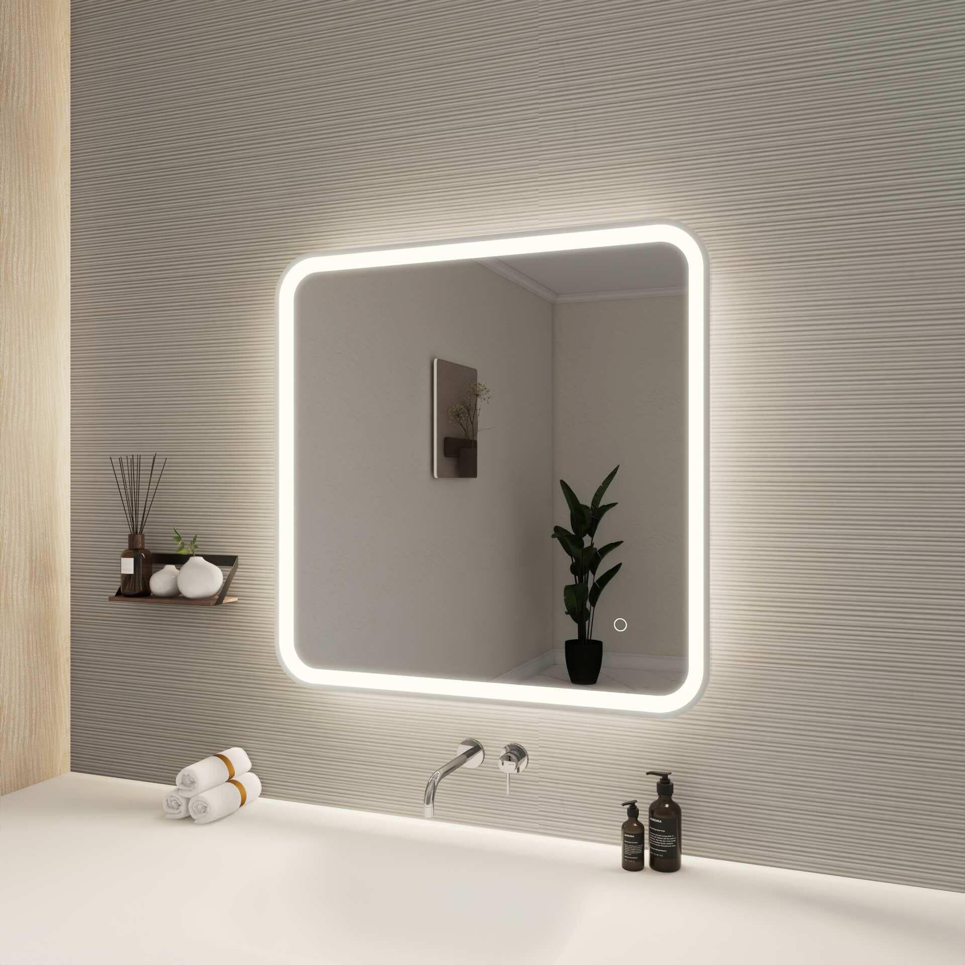 Harmoni 30 Inch Rectangular LED Lighted Mirror by Elegant Decor