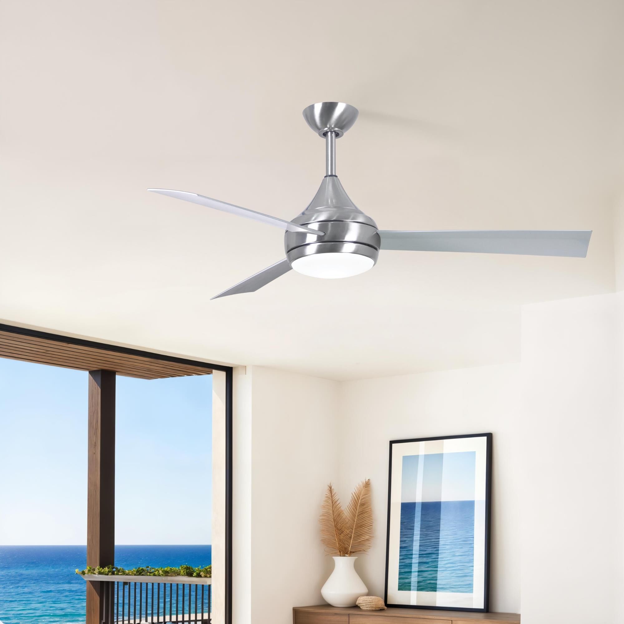 Donaire Outdoor Coastal Wet Rated 52 Inch Ceiling Fan with Light Kit by Matthews Fan Company