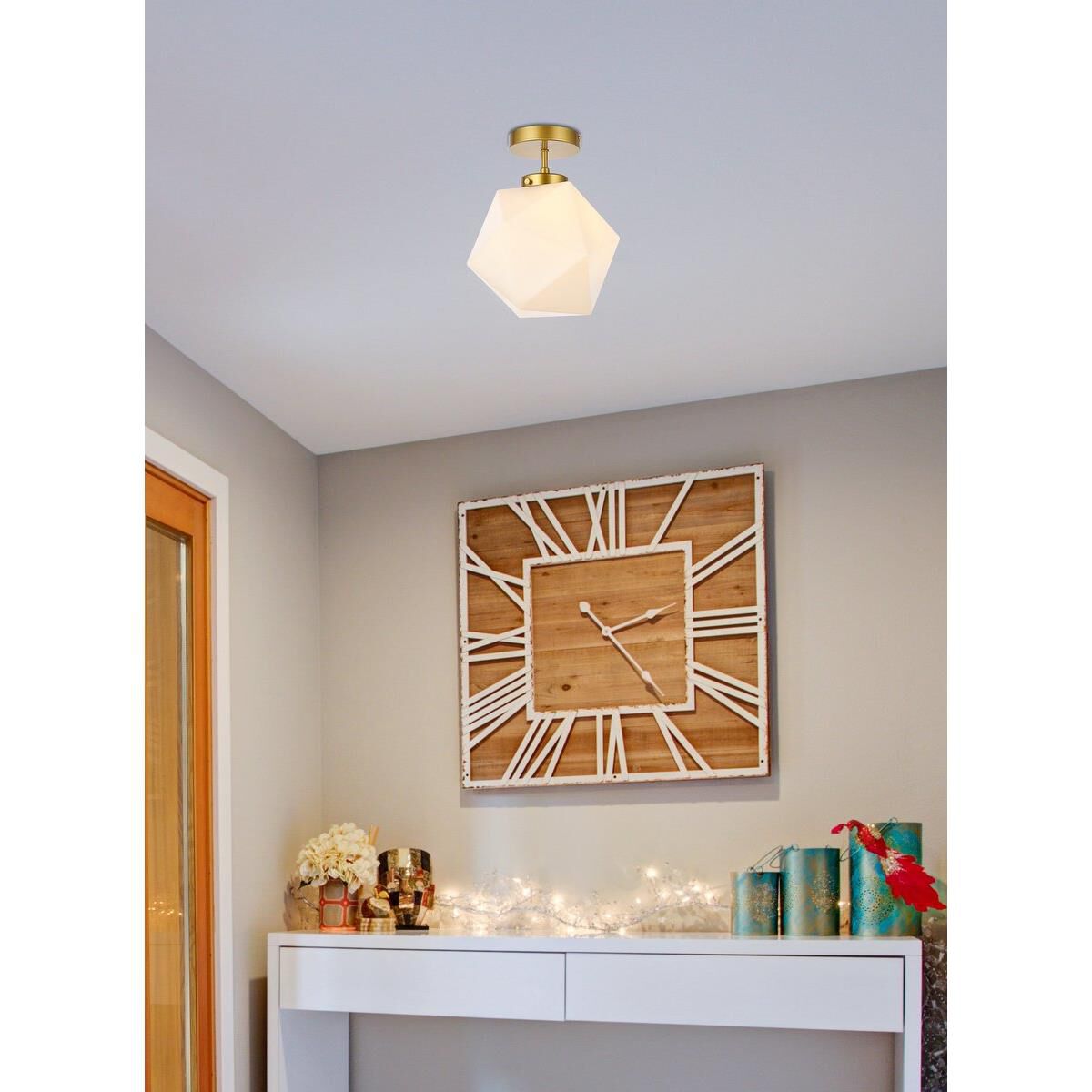 Lawrence 10 Inch Semi Flush Mount by Elegant Lighting