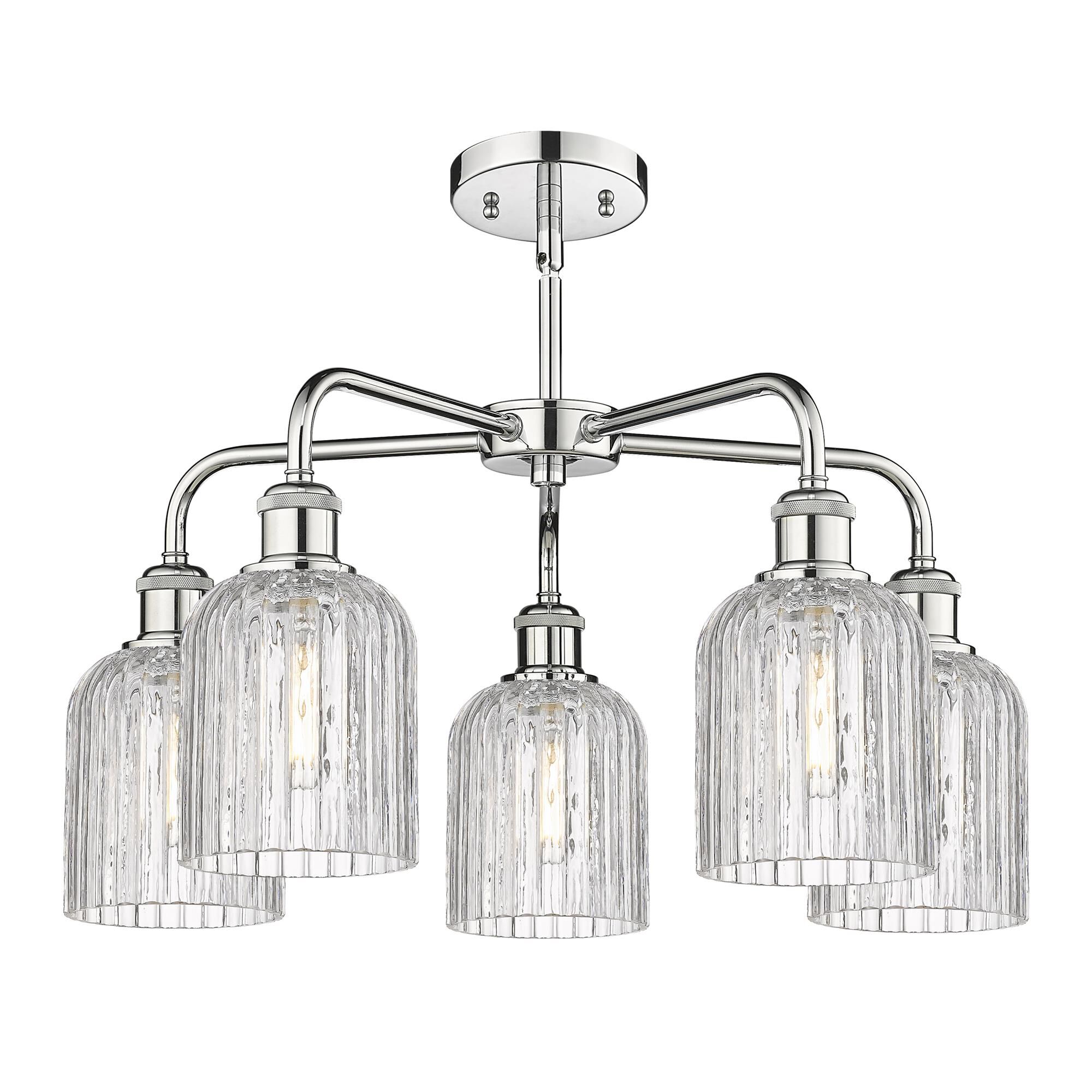 Shown in Polished Chrome finish and Clear glass