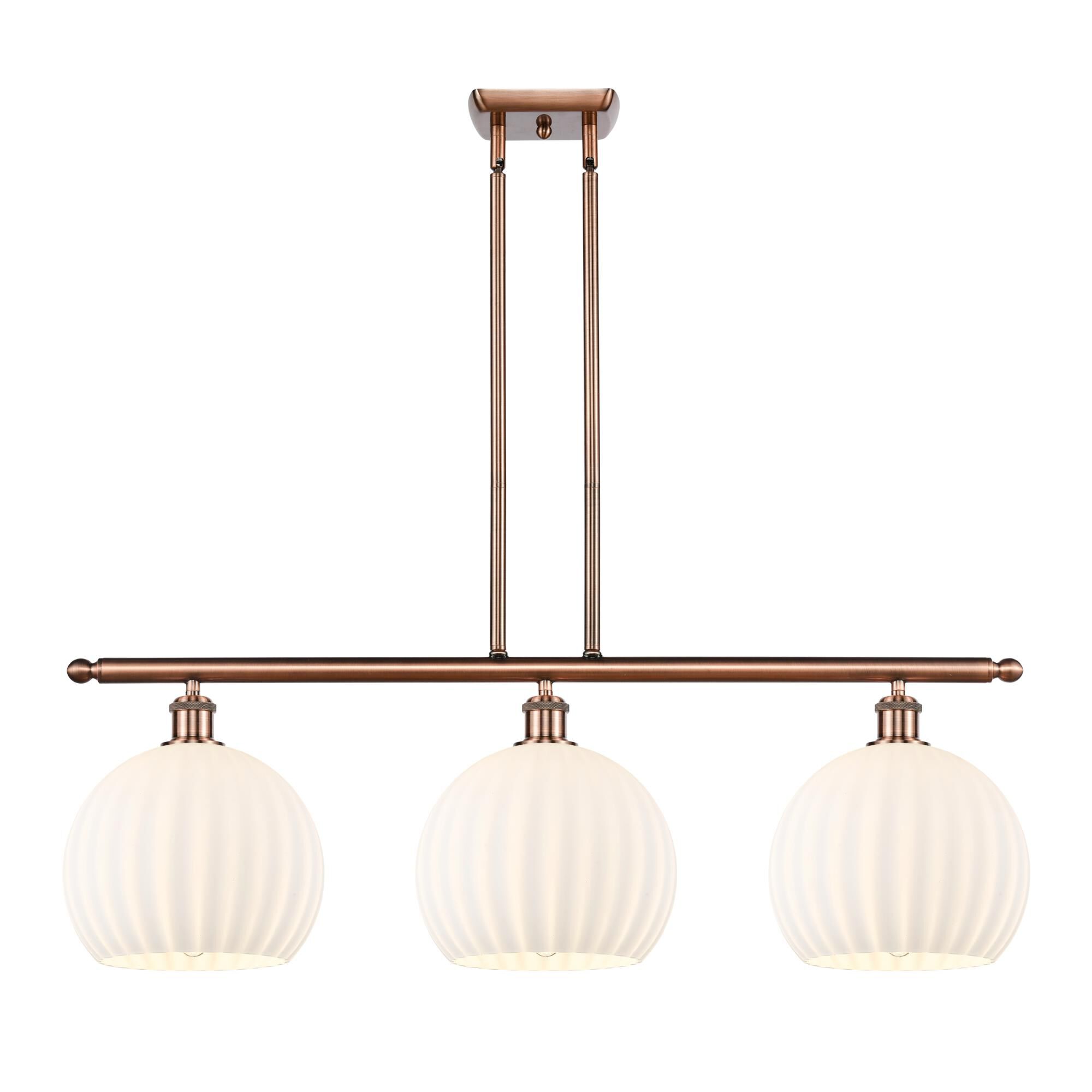 Bruno Marashlian White Venetian 37 Inch Linear Suspension Light by Innovations Lighting