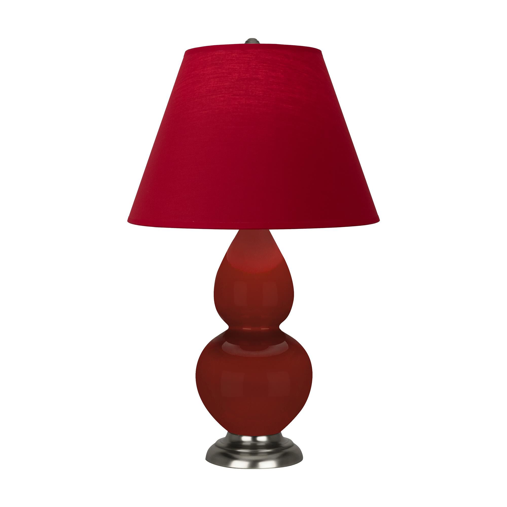Shown in Oxblood finish and Rose Red with Ink Black Lining shade and Antique Silver accent