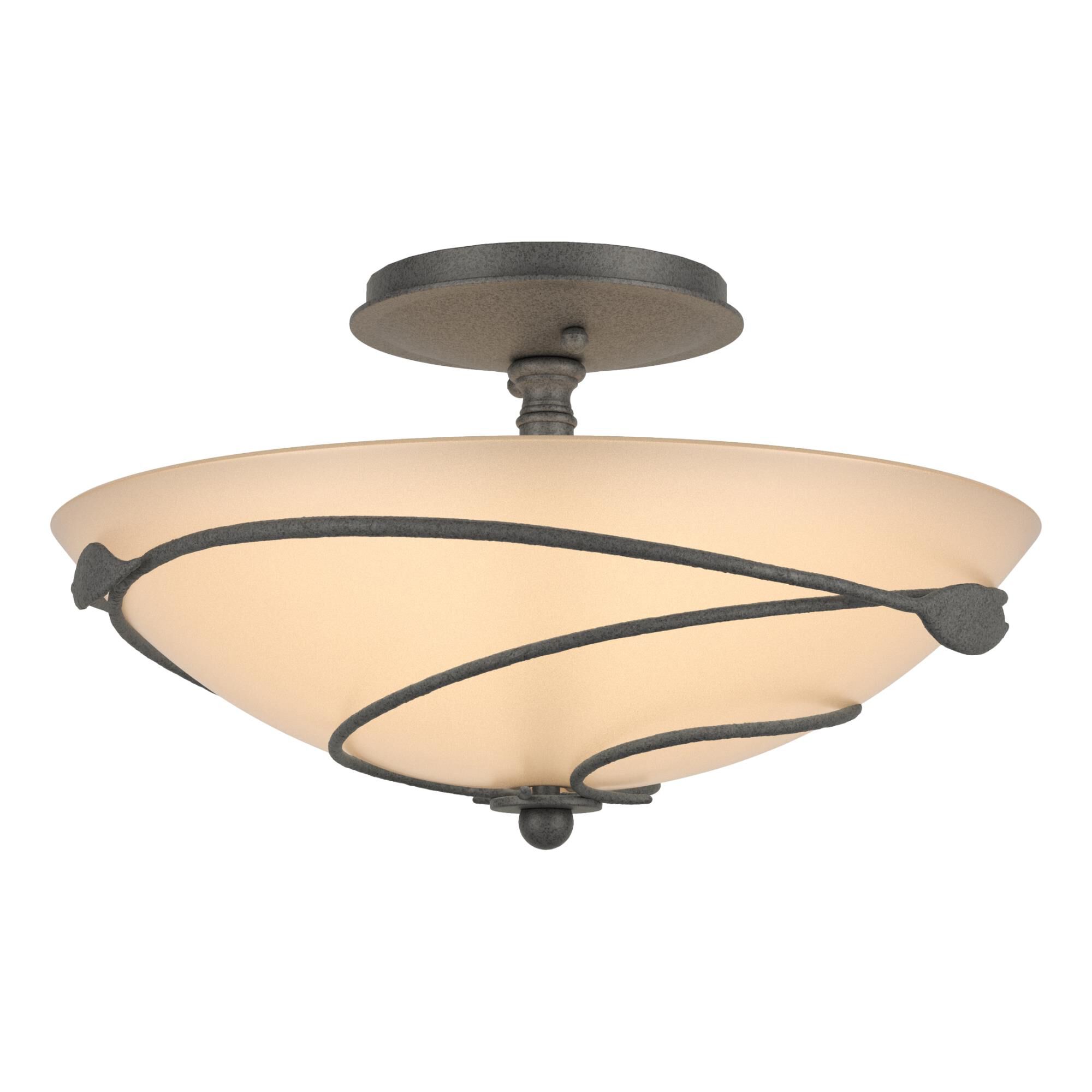 Forged Leaves 13 Inch 2 Light Semi Flush Mount by Hubbardton Forge