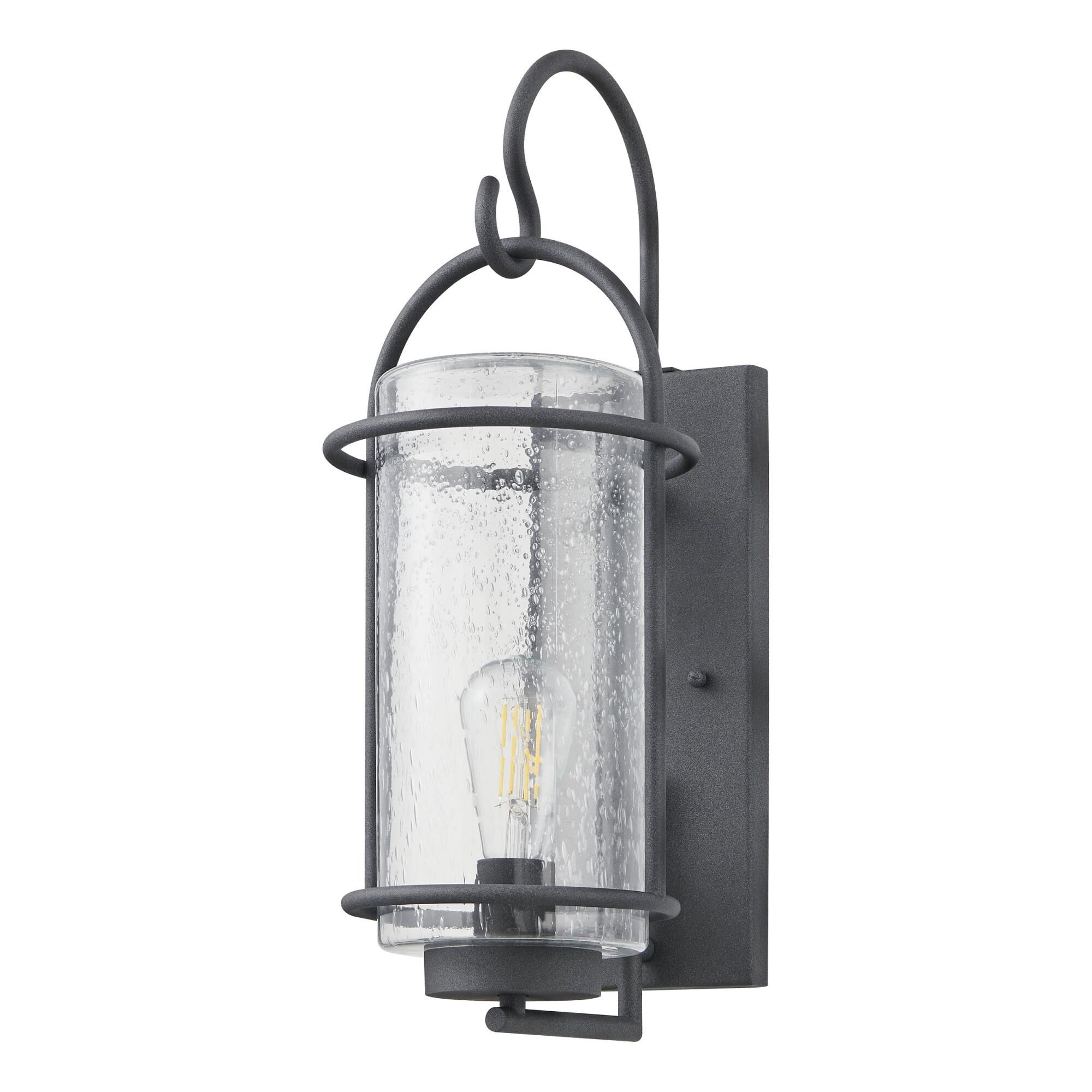 Shown in Weathered Zinc finish and Clear Seeded glass