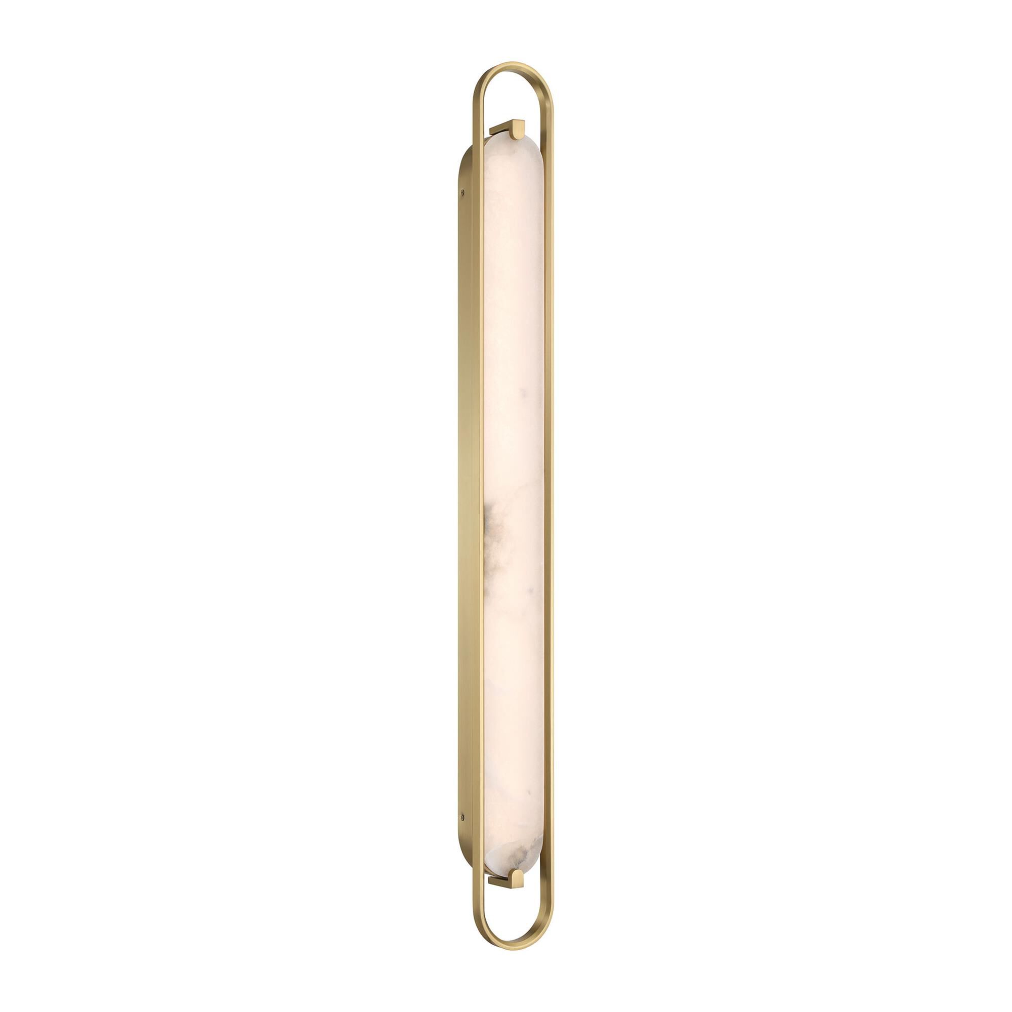 Shown in Gold finish and Alabaster glass