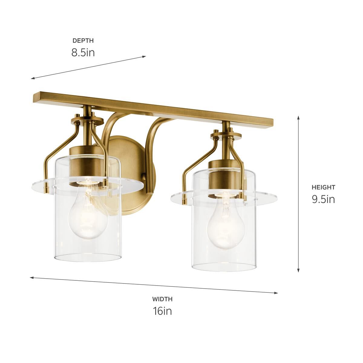 Everett 16 Inch 2 Light Bath Vanity Light by Kichler Lighting
