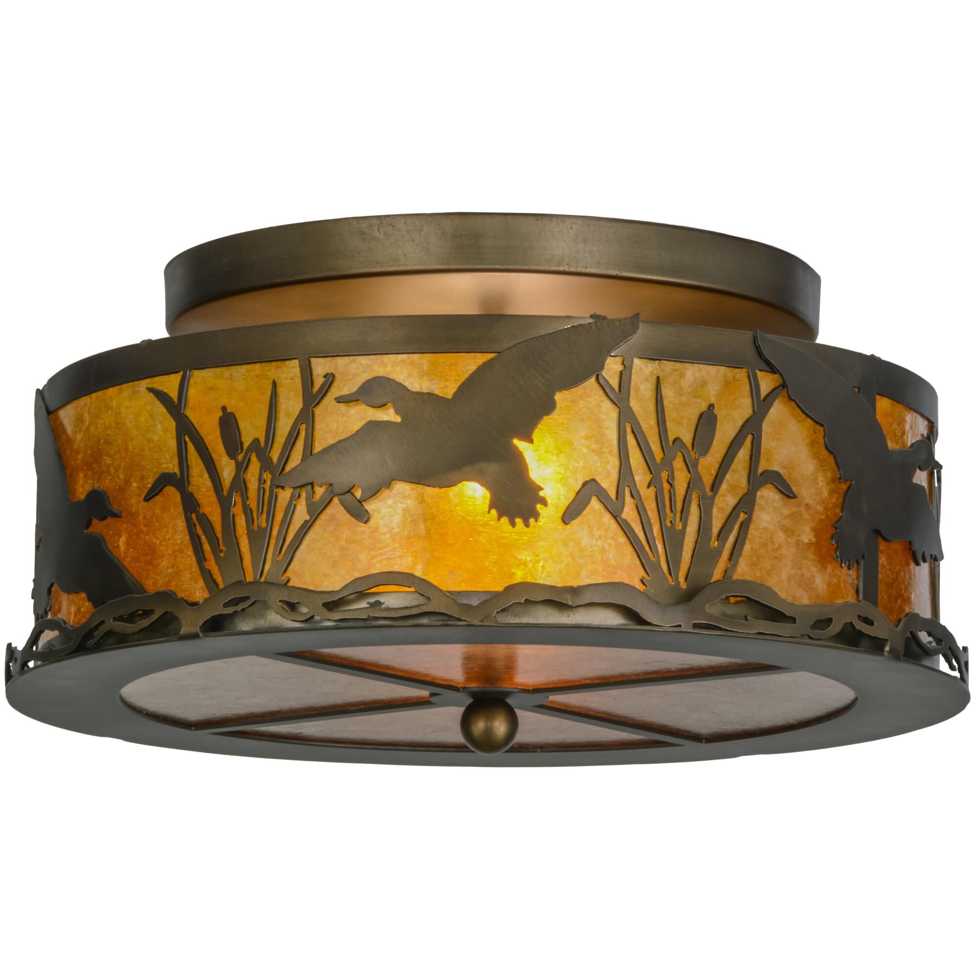 Ducks In Flight 16 Inch 2 Light Flush Mount by Meyda Lighting