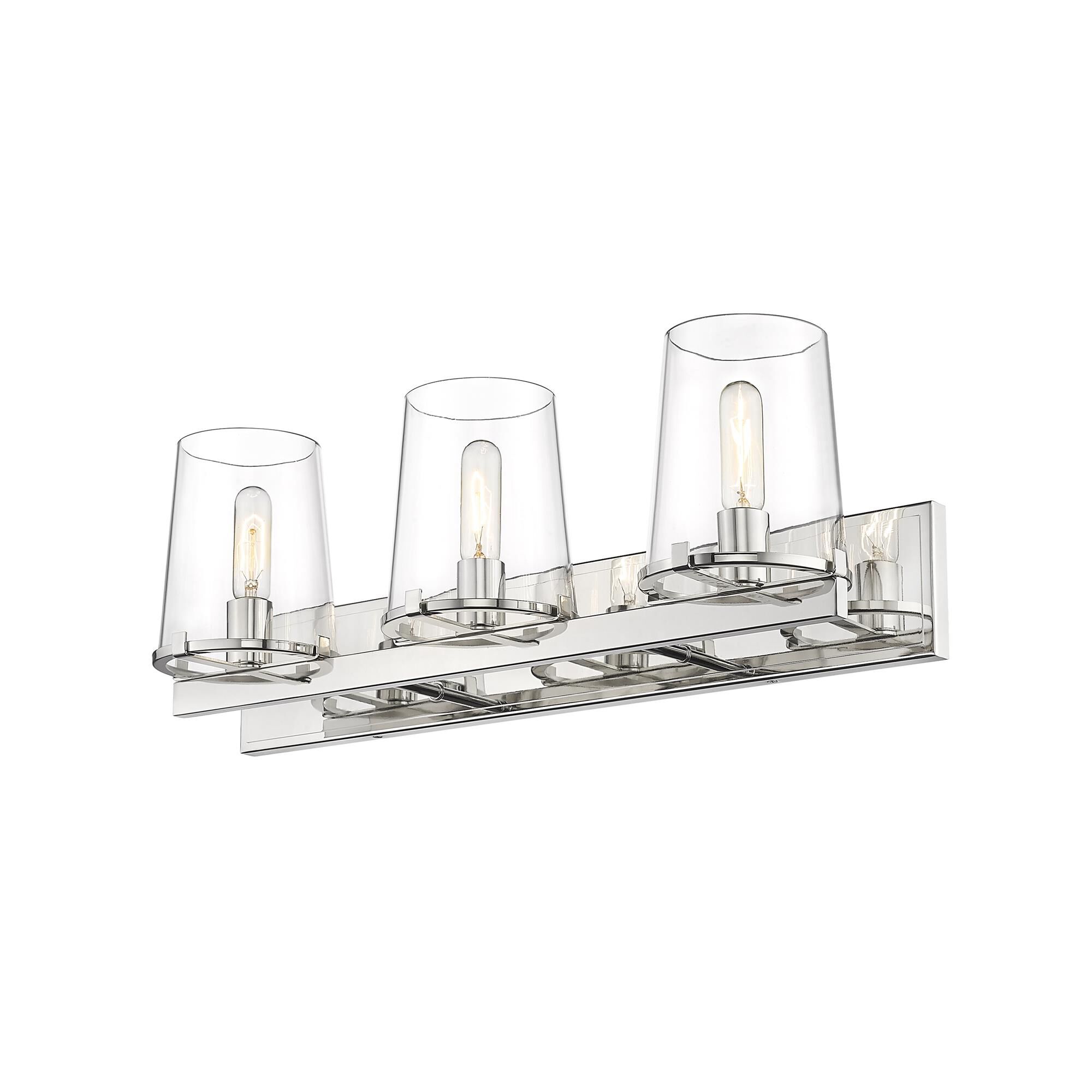 Shown in Polished Nickel finish and Glass shade