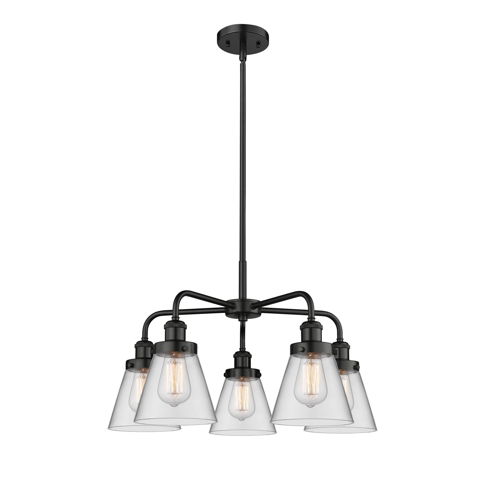 Shown in Matte Black finish and Clear glass